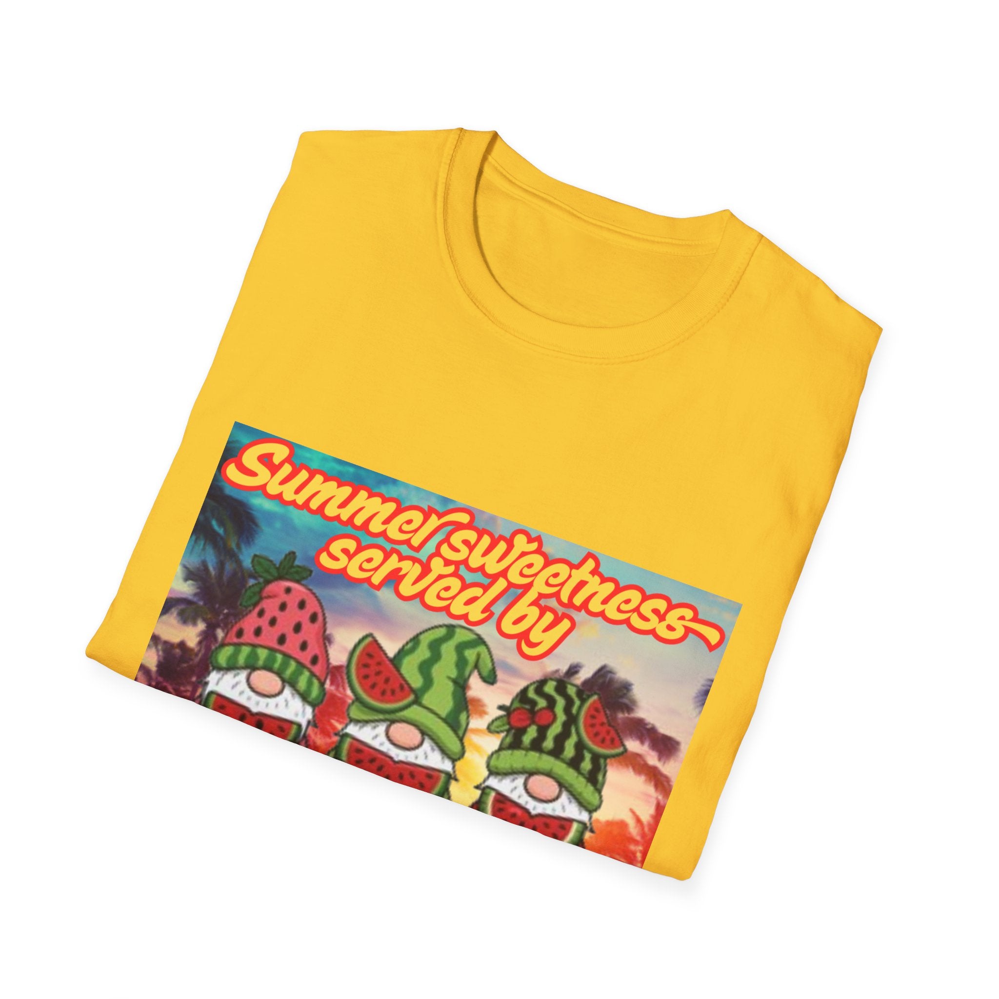 Summer Sweetness Served By Fruity Gnomes Unisex Softstyle T-Shirt