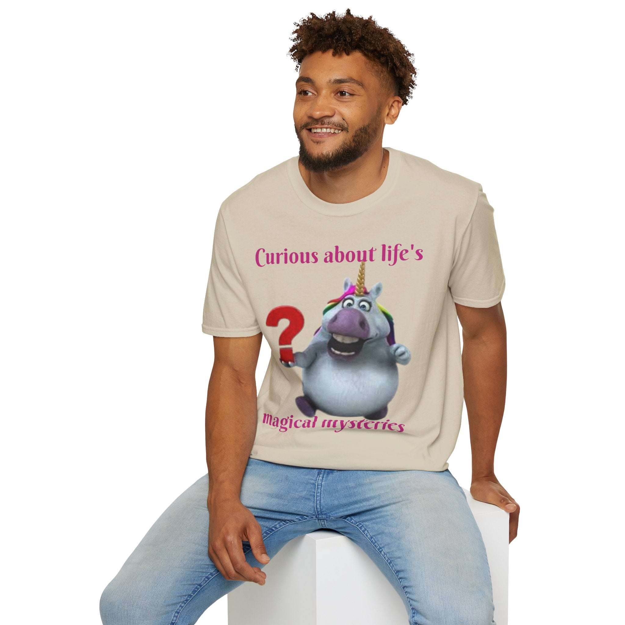 Curious About Life's Magical Mysteries Unicorn Unisex Softstyle T-Shirt
