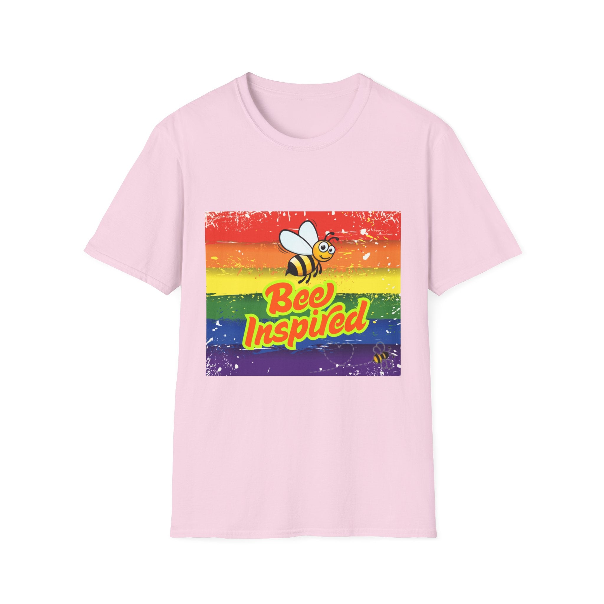 Bee Inspired Rainbow Unisex Softstyle T-Shirt