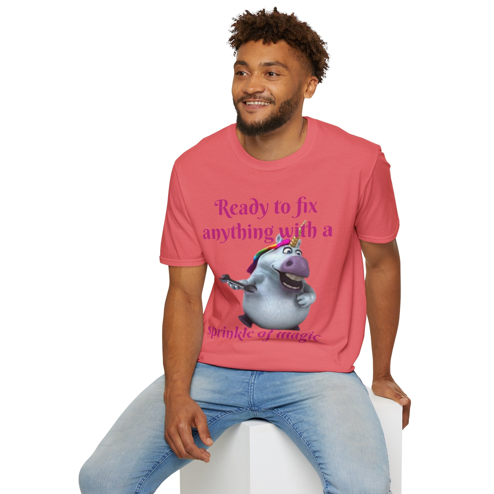 Ready To Fix Anything With A Sprinkle Of Magic Unicorn Unisex Softstyle T-Shirt