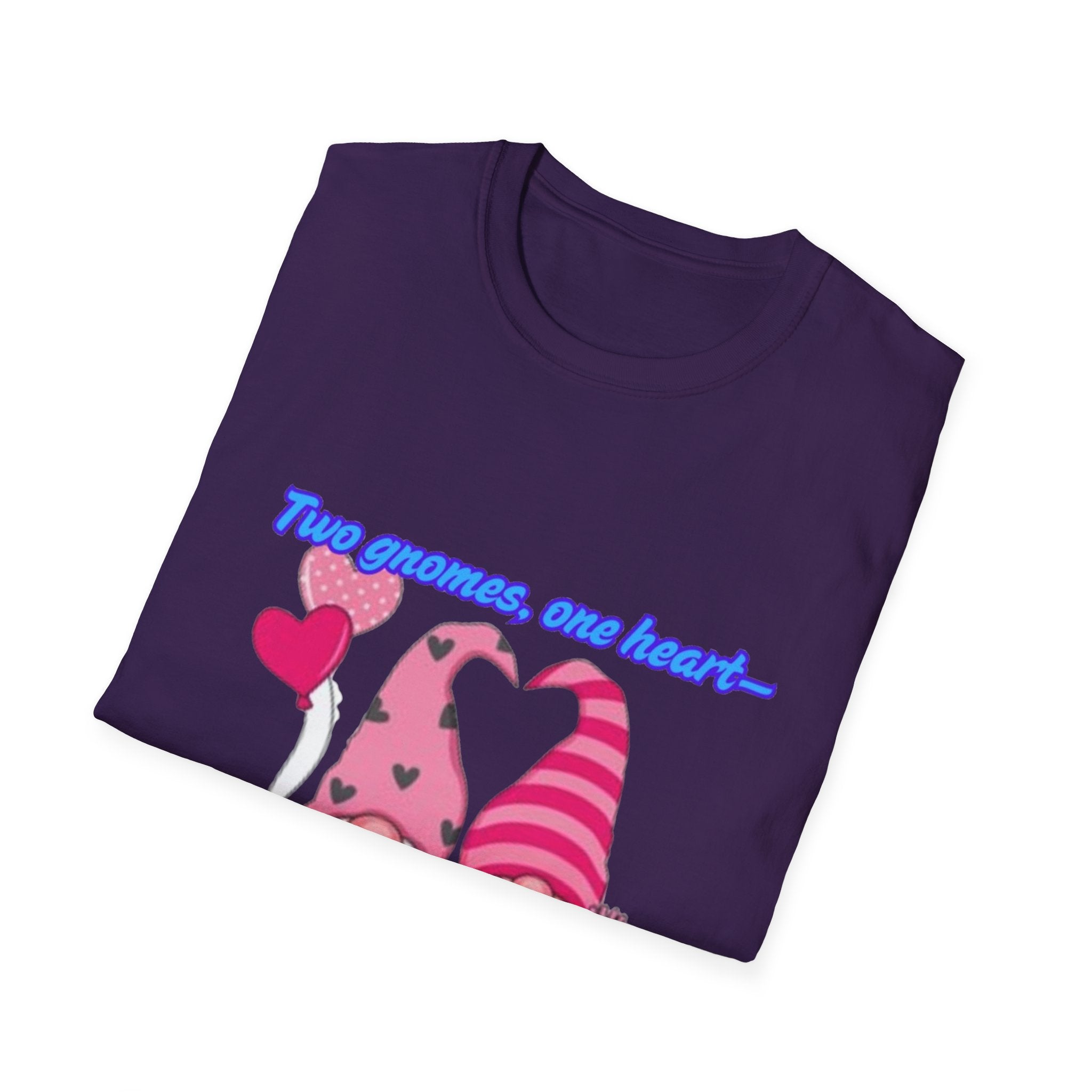 Two Gnomes, One Heart- Let's Make Love Grow Wild Unisex Softstyle T-Shirt