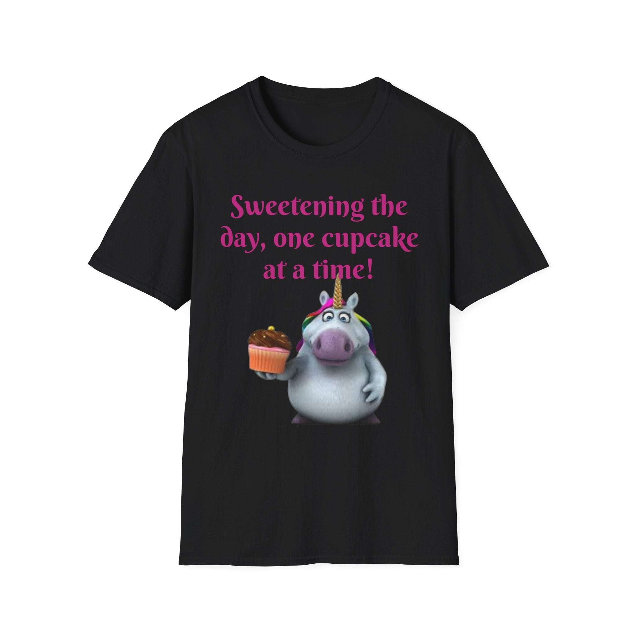 Sweetening The Day, One Cupcake At A Time! Unicorn Unisex Softstyle T-Shirt