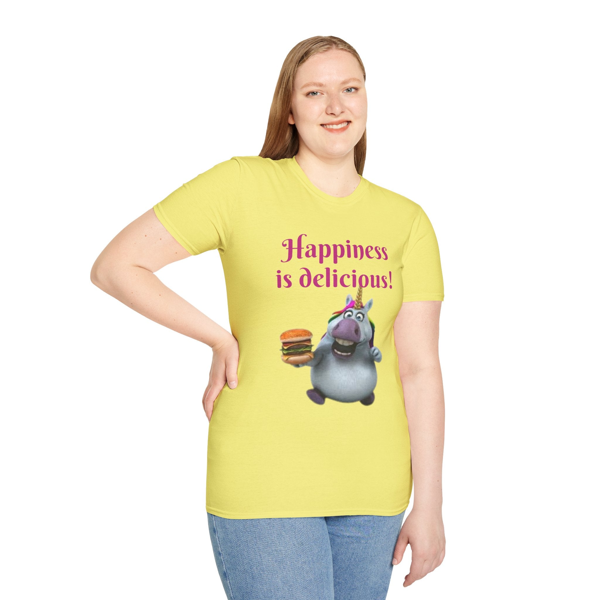 Happiness Is Delicious Unicorn Unisex Softstyle T-Shirt