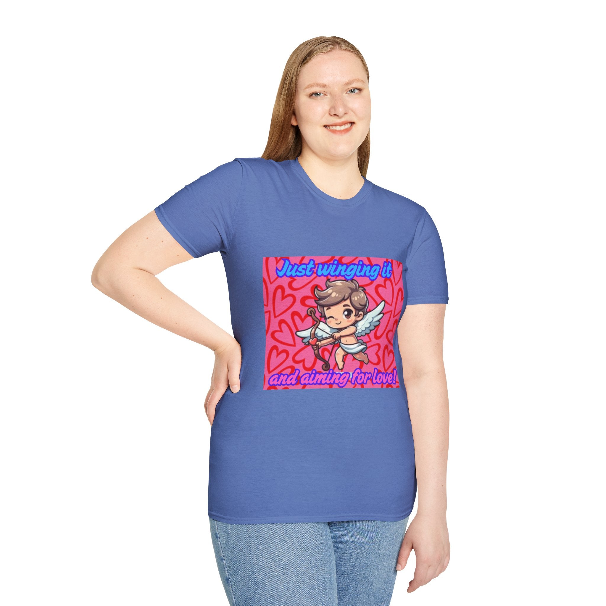 Just Winging It And Aiming For Love Unisex Softstyle T-Shirt