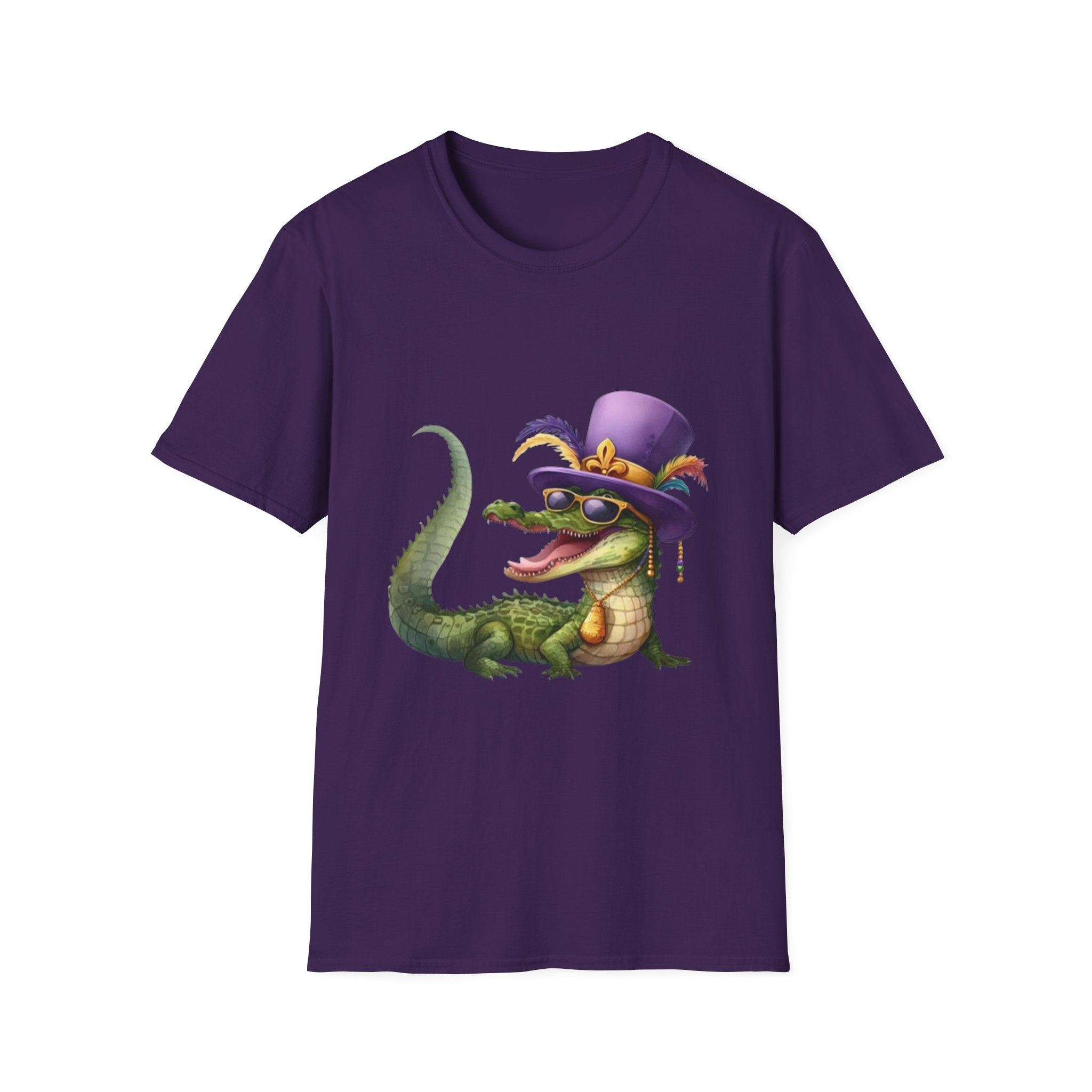 Mardi Gras Alligator Unisex Softstyle T-Shirt