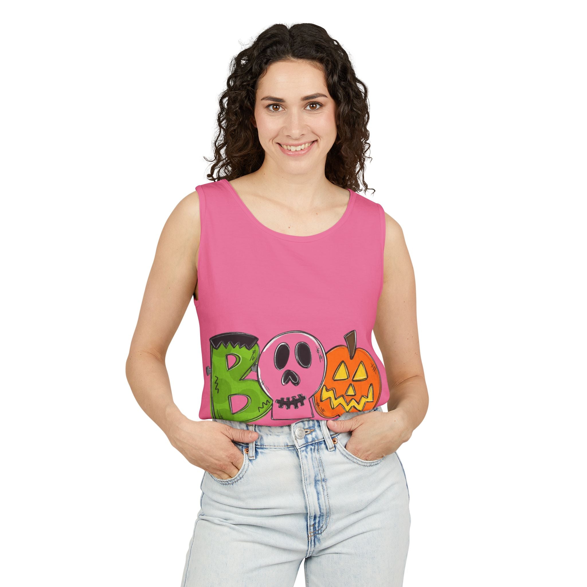 Halloween BOO Unisex Garment-Dyed Tank Top