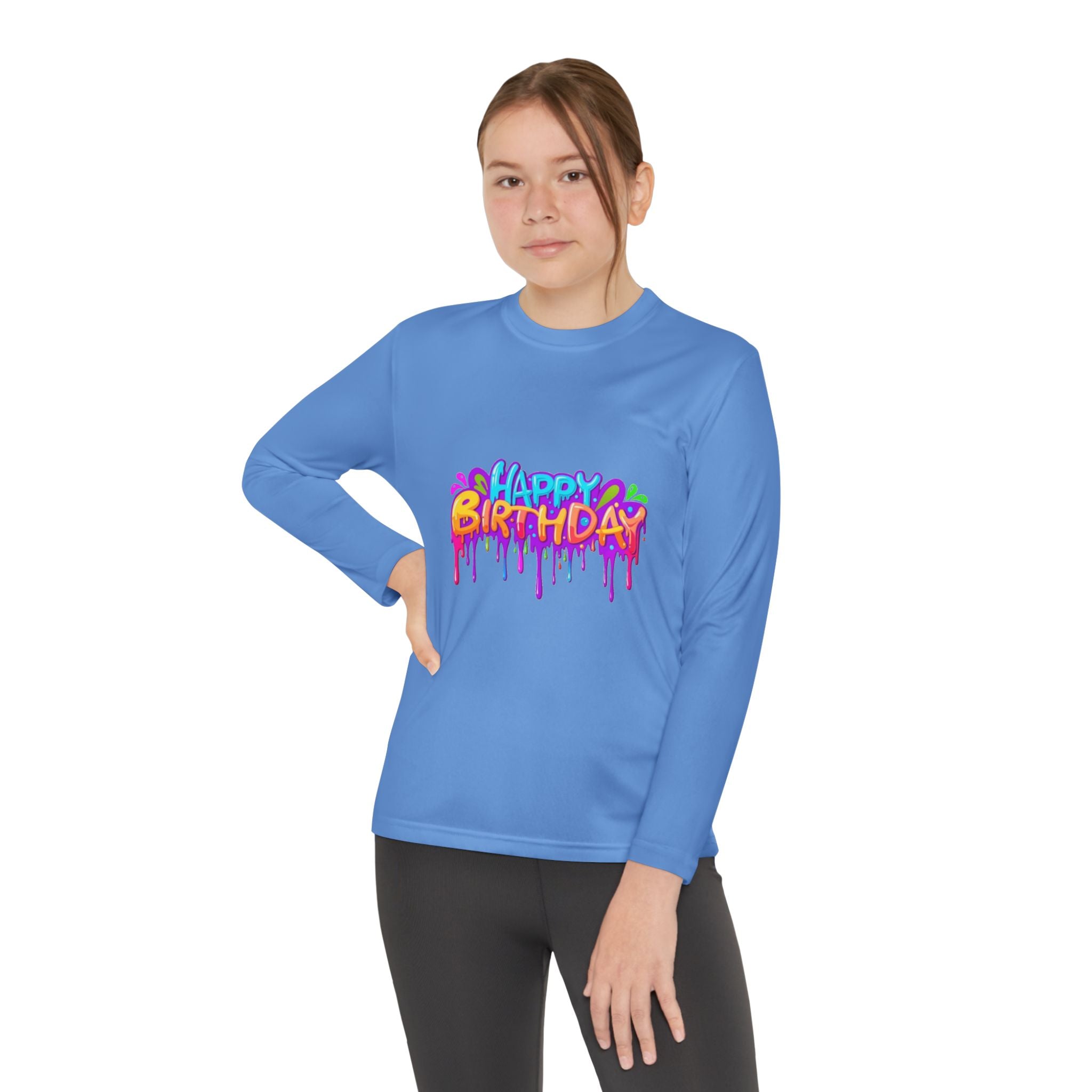 Happy Birthday Youth Long Sleeve T-Shirt Personalize It!