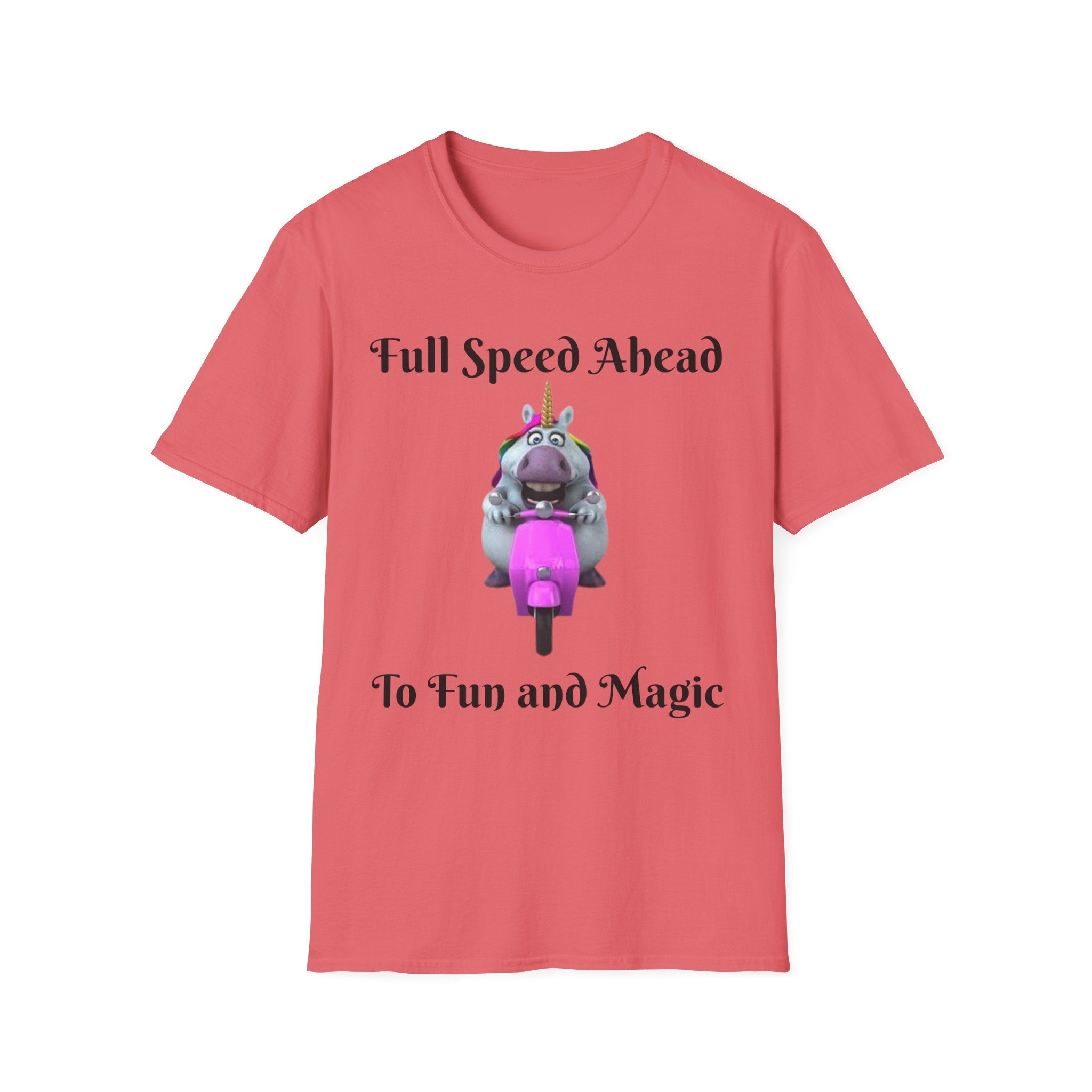 Full Speed Ahead To Fun And Magic Unicorn Unisex Softstyle T-Shirt
