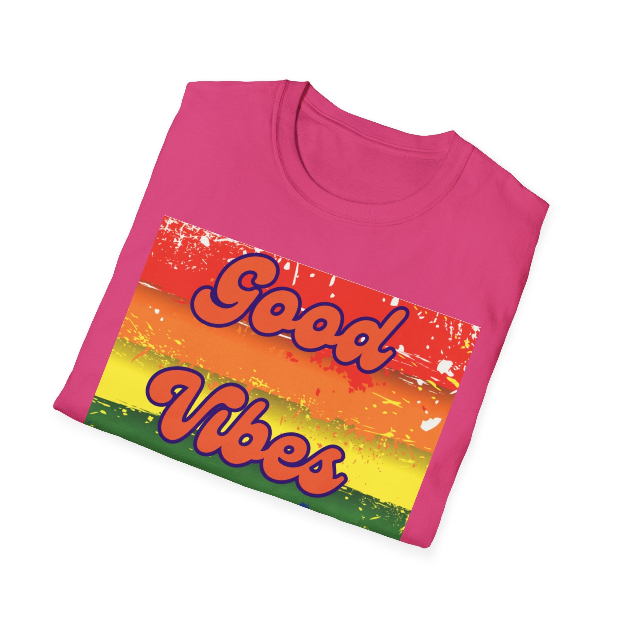 Good Vibes Only Orange Unisex Softstyle T-Shirt
