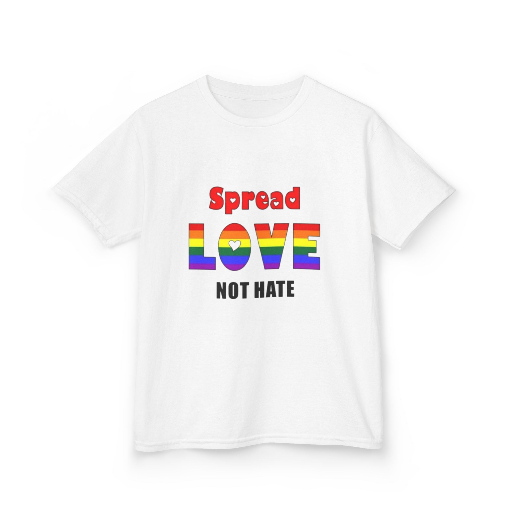 Kids Spread Love Not Hate Heavy Cotton T-Shirt