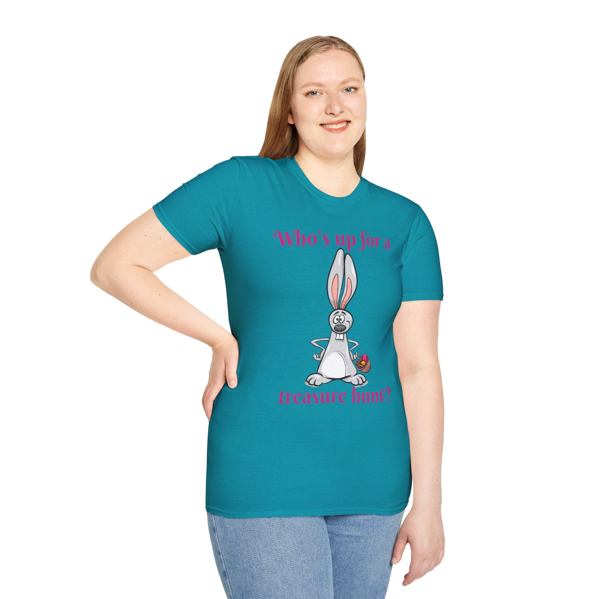 Who's Up For A Treasure Hunt Bunny Unisex Softstyle T-Shirt