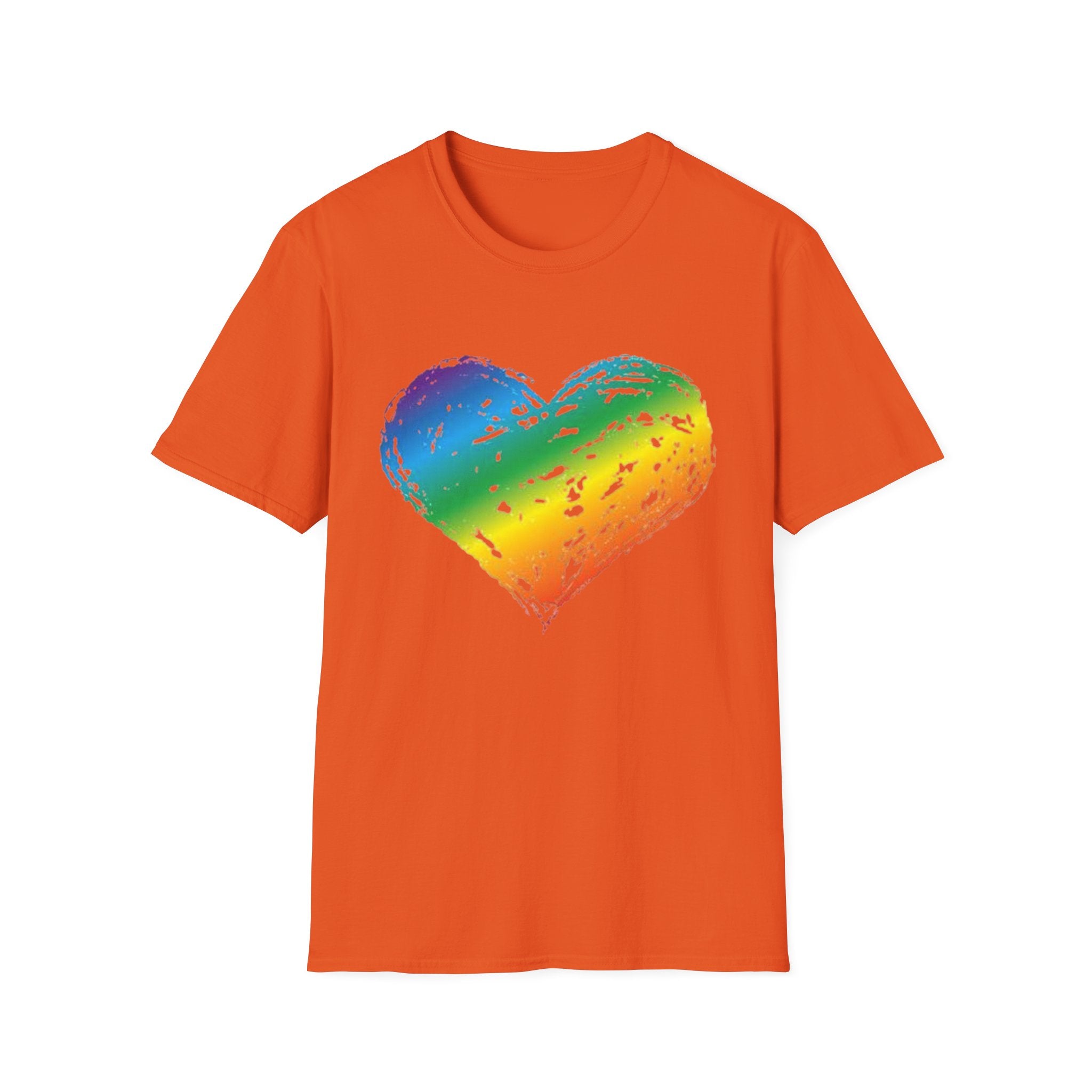 Pride Rainbow Heart Unisex Softstyle T-Shirt