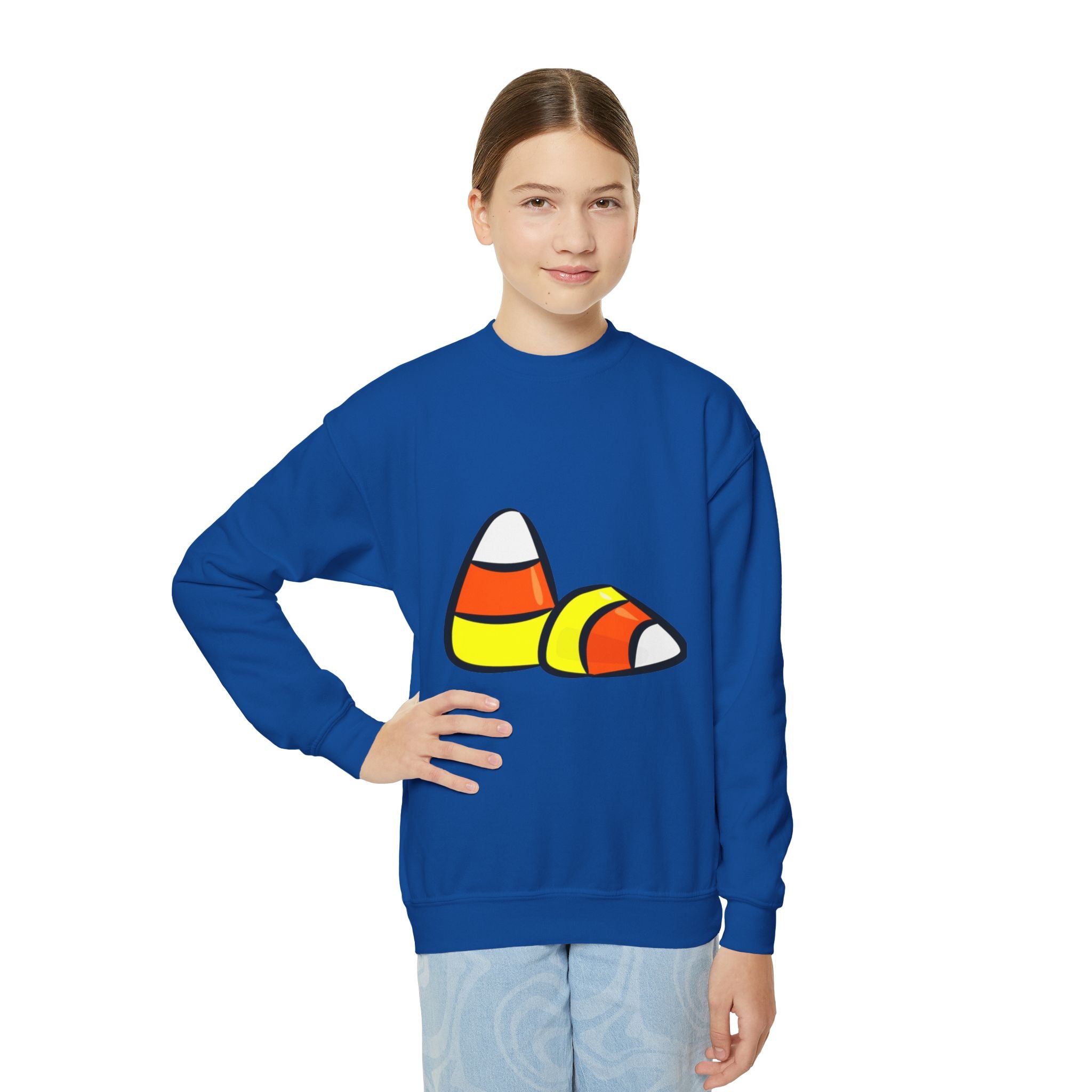 Halloween Candy Corn Youth Crewneck Sweatshirt