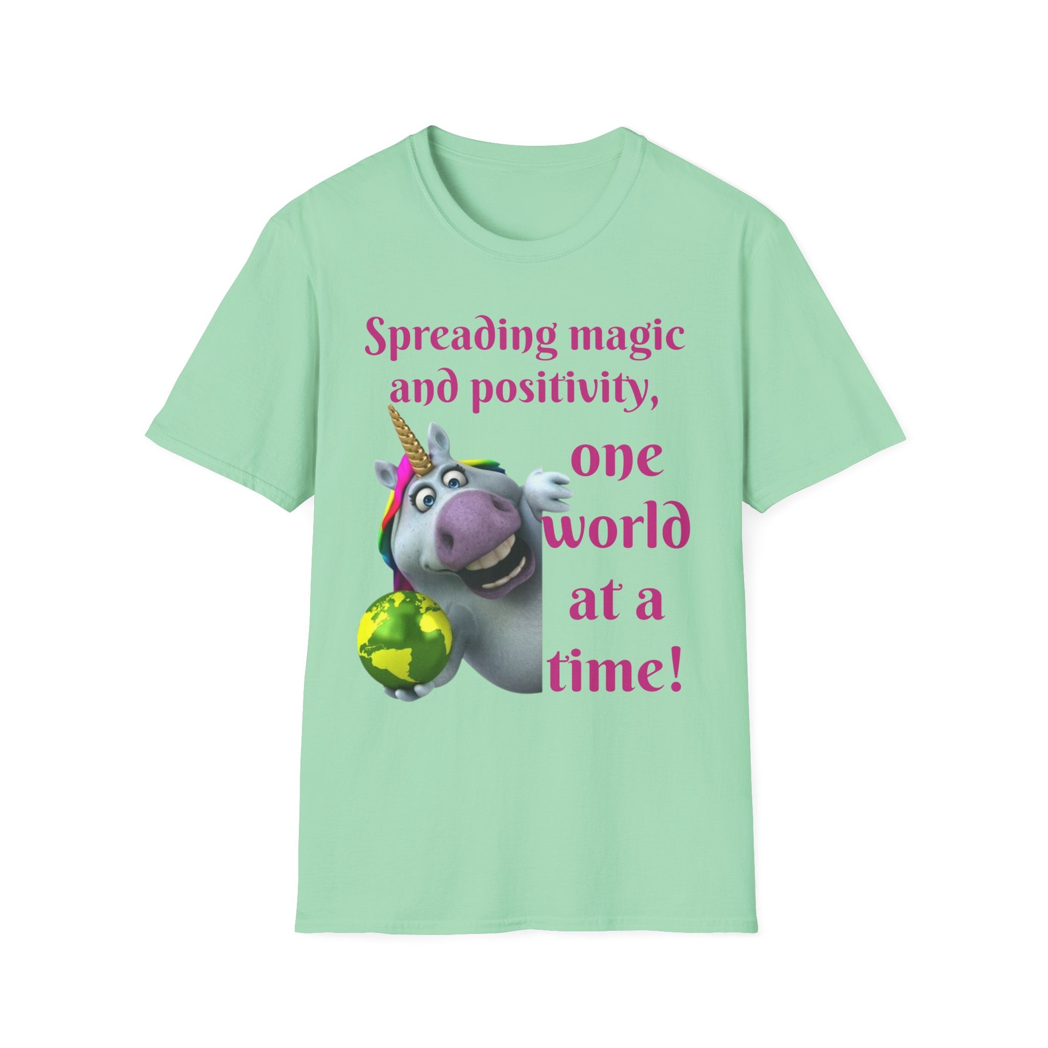 Spreading Magic And Positivity, One World At A Time! Unisex Softstyle T-Shirt