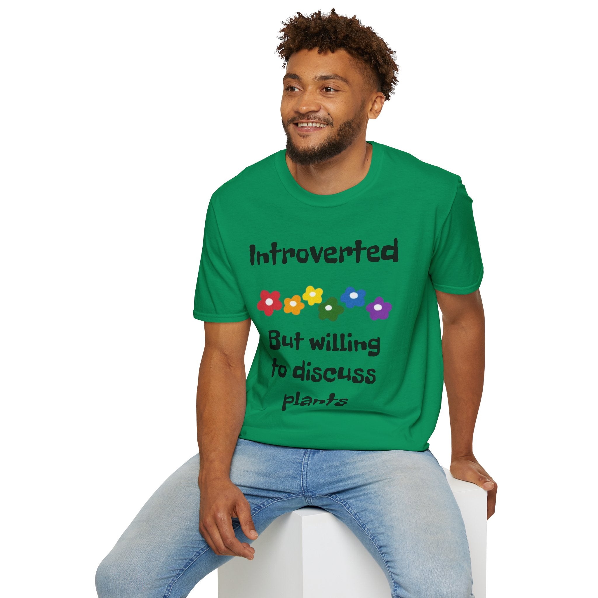 Introverted But Willing To Discuss Plants Unisex Softstyle T-Shirt