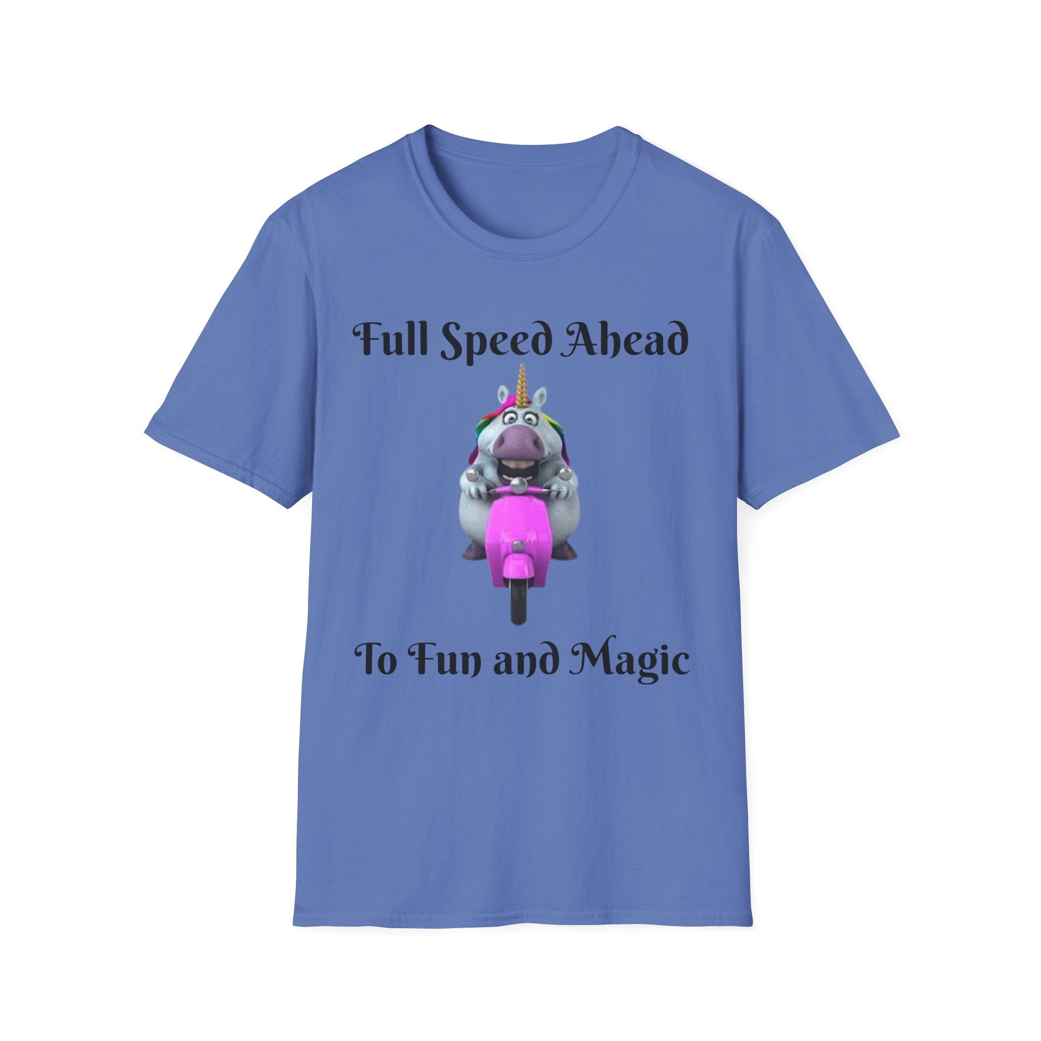 Full Speed Ahead To Fun And Magic Unicorn Unisex Softstyle T-Shirt