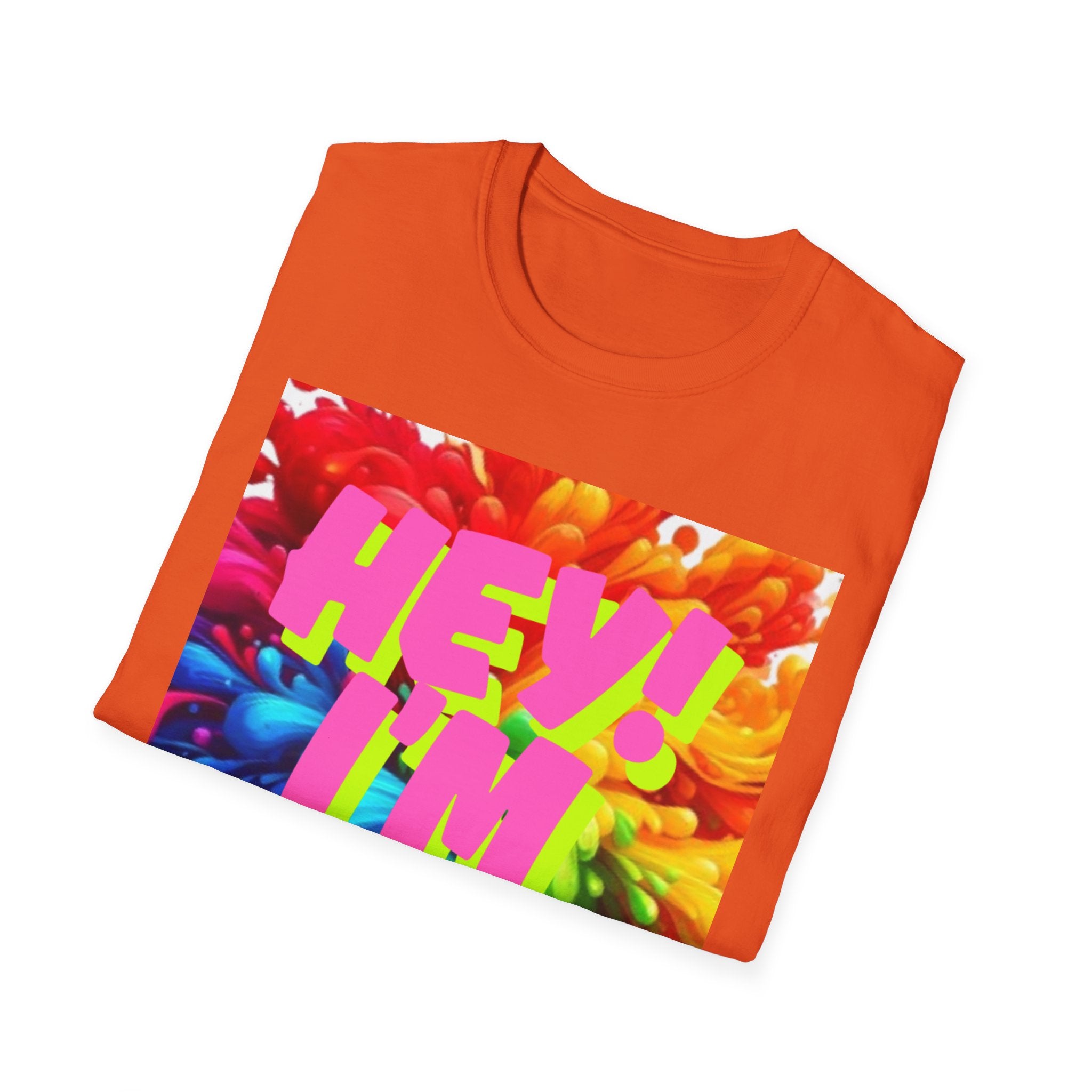 Hey I'm Gay! Heart Unisex Softstyle T-Shirt