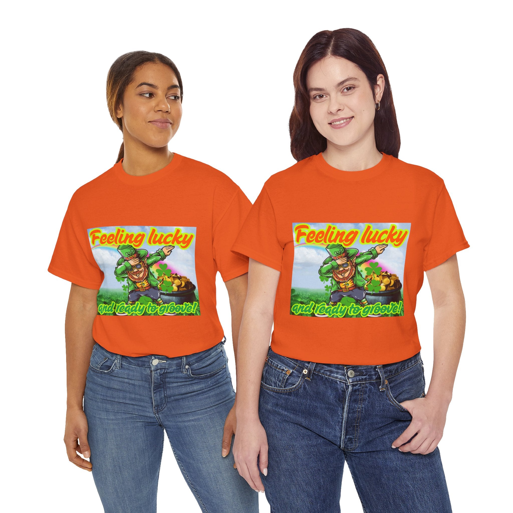 Feeling Lucky And Ready To Groove! Unisex Heavy Cotton T-Shirt
