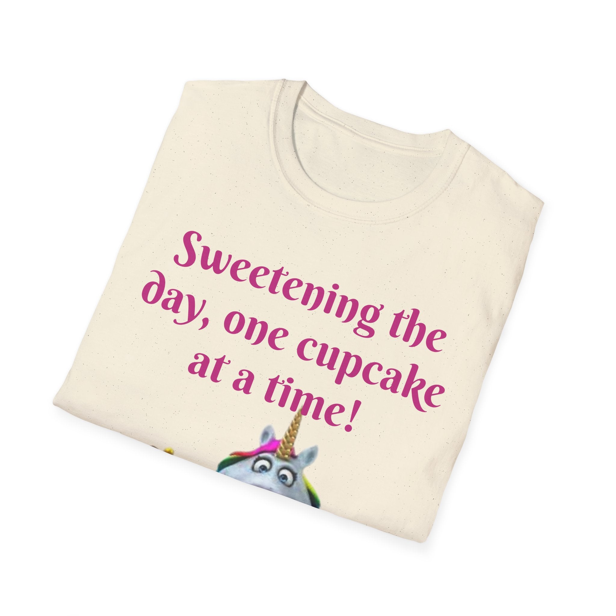 Sweetening The Day, One Cupcake At A Time! Unicorn Unisex Softstyle T-Shirt