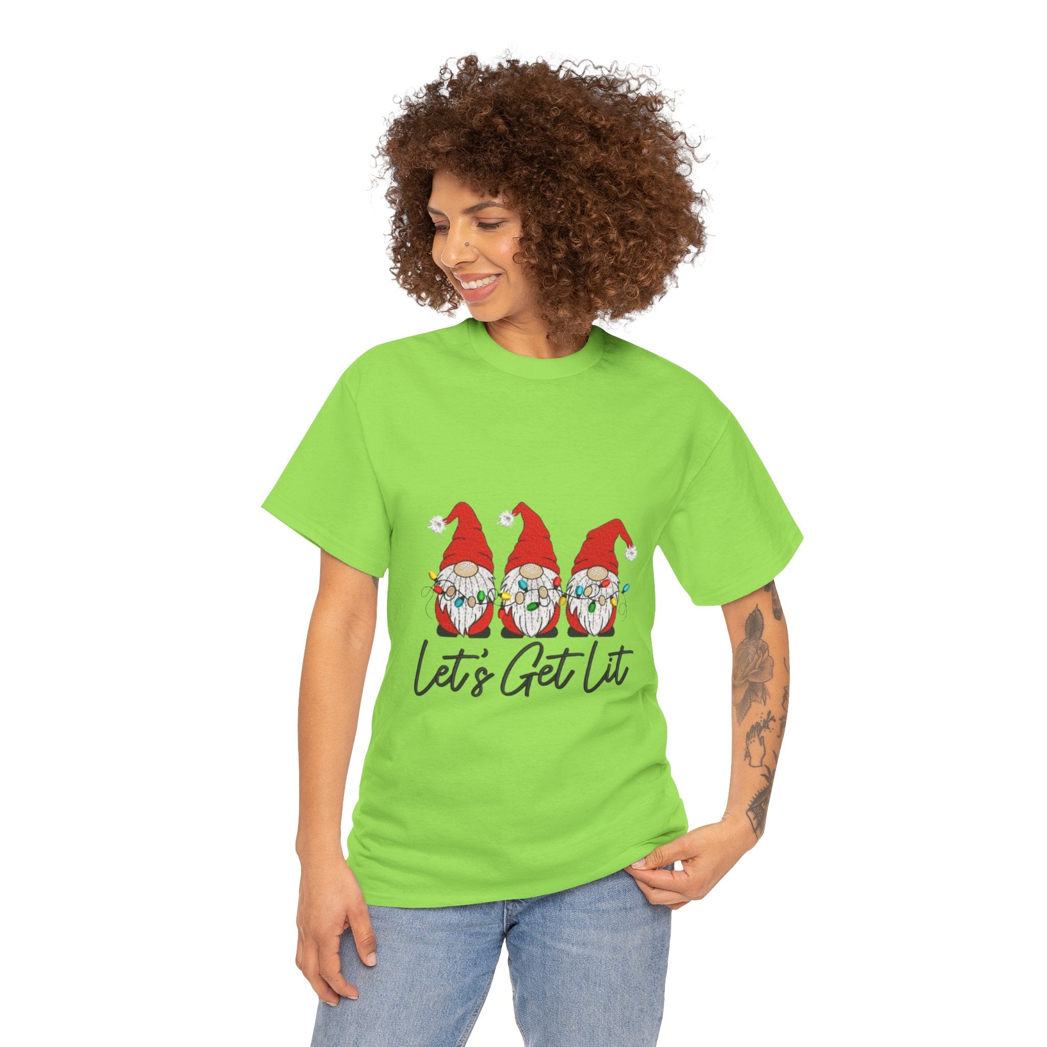 Let's Get Lit Gnome Unisex Heavy Cotton T-Shirt