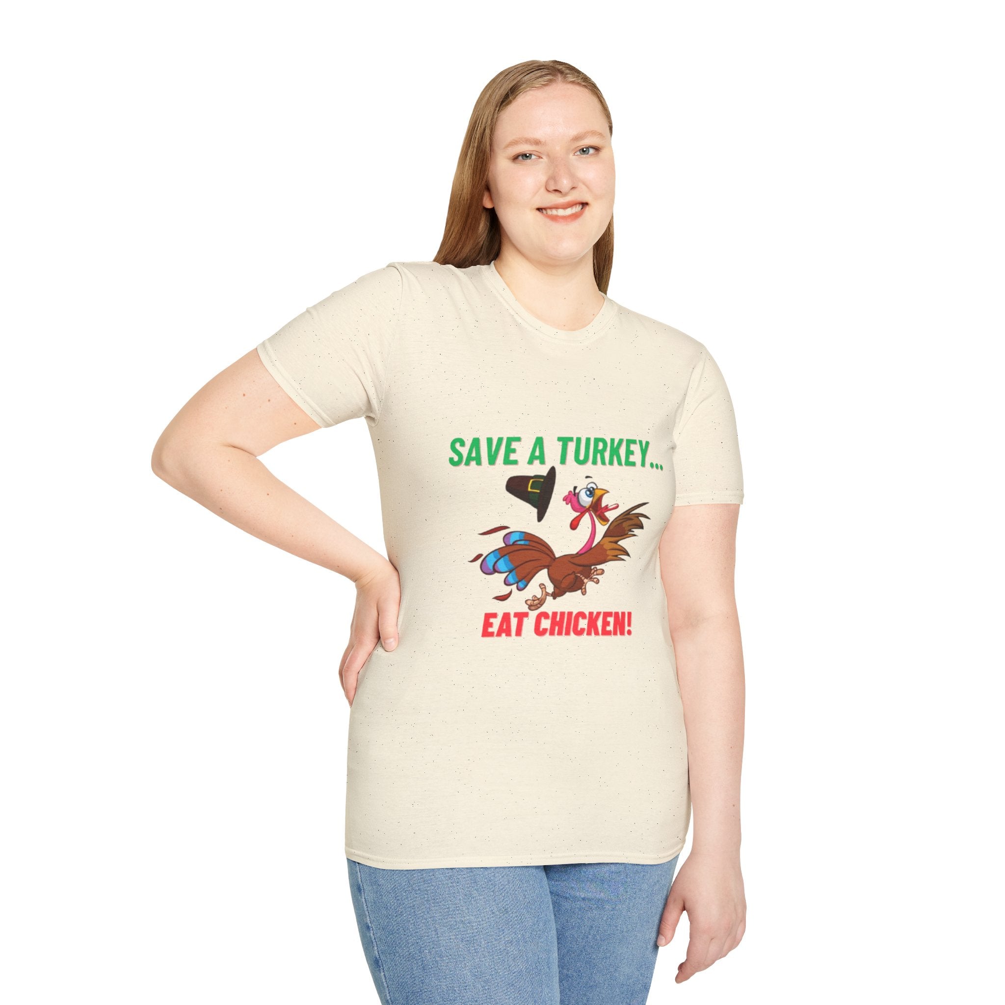 Save A Turkey... Eat Chicken Unisex Softstyle T-Shirt