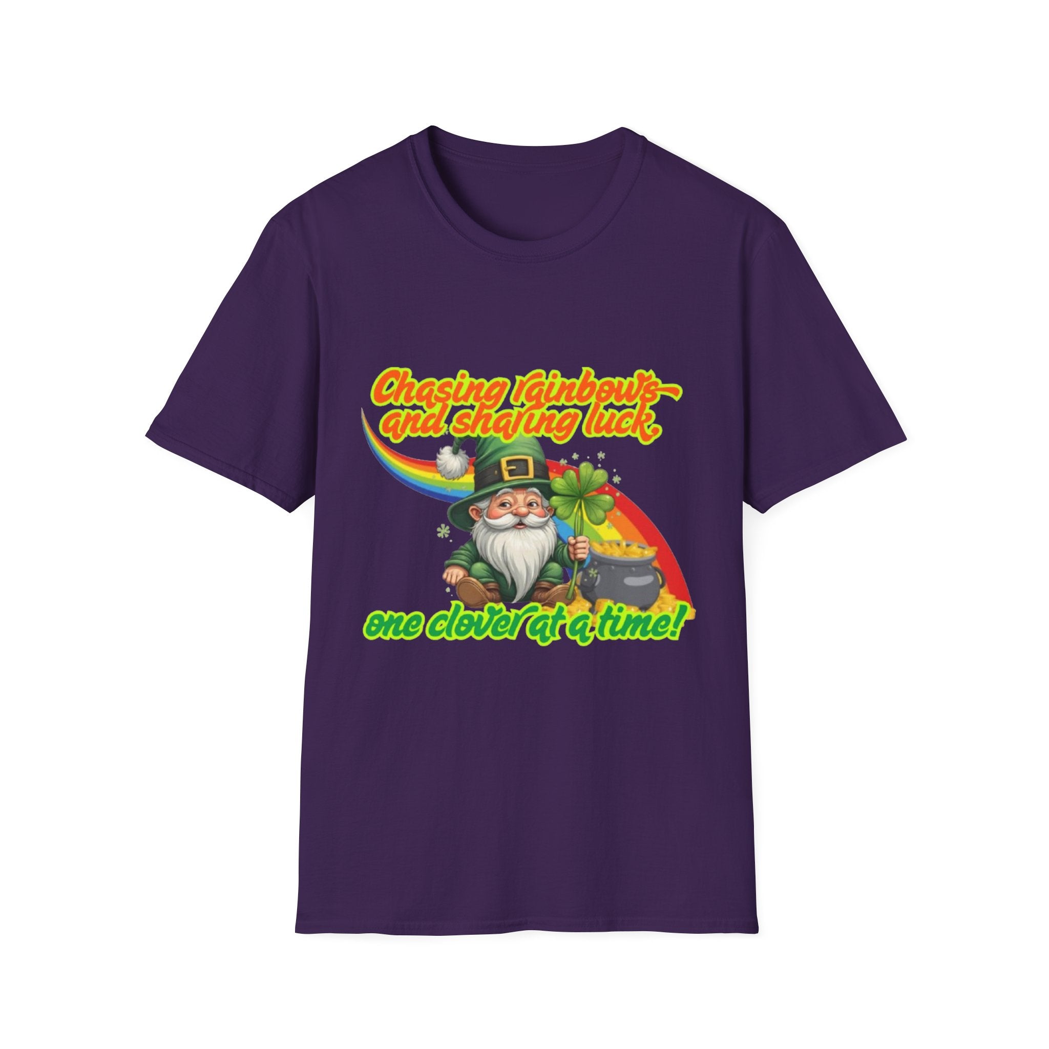 Chasing Rainbows And Sharing Luck, One Clover At A Time! Unisex Softstyle T-Shirt
