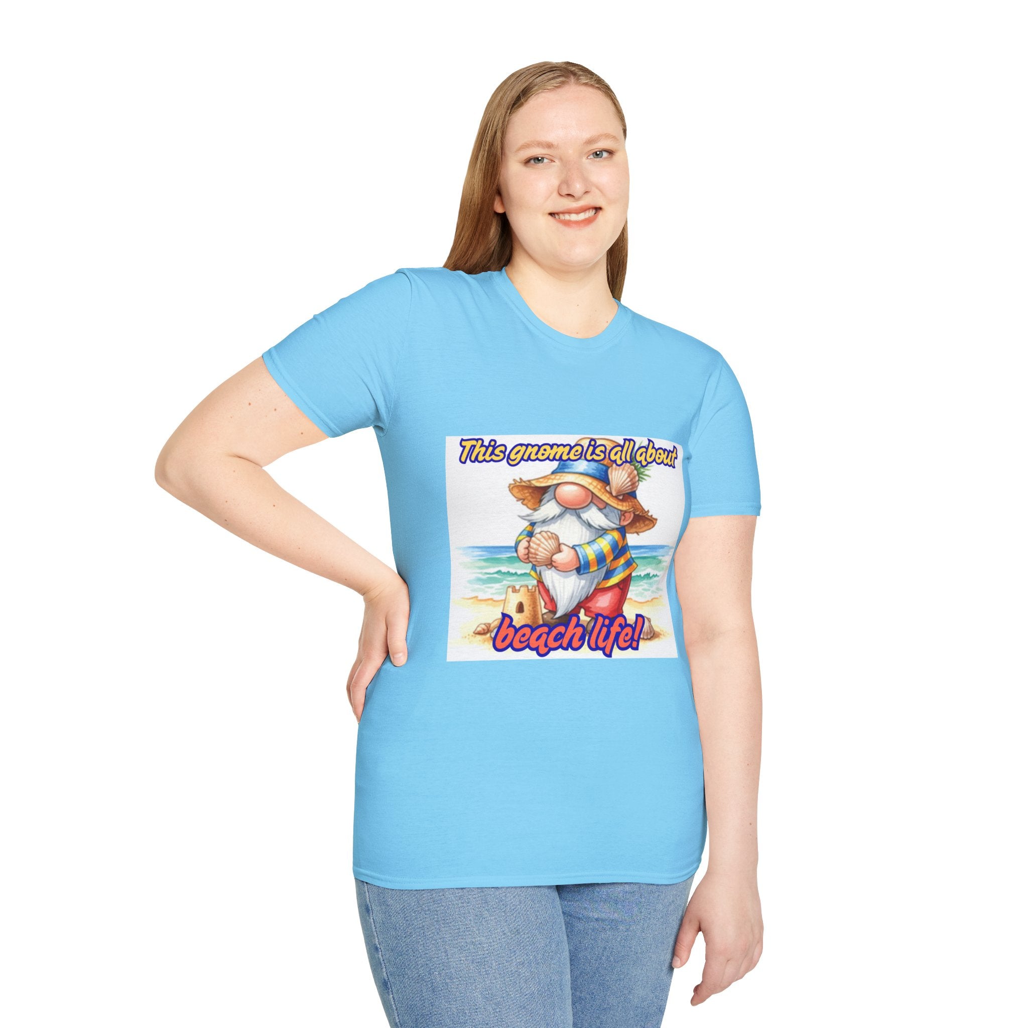 This Gnome Is All About Beach Life! Unisex Softstyle T-Shirt