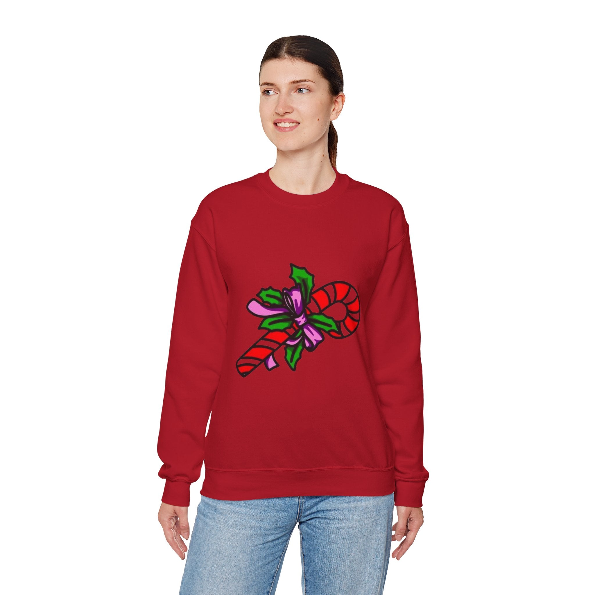 Festive Candy Cane Unisex Heavy Blend™ Crewneck Sweatshirt