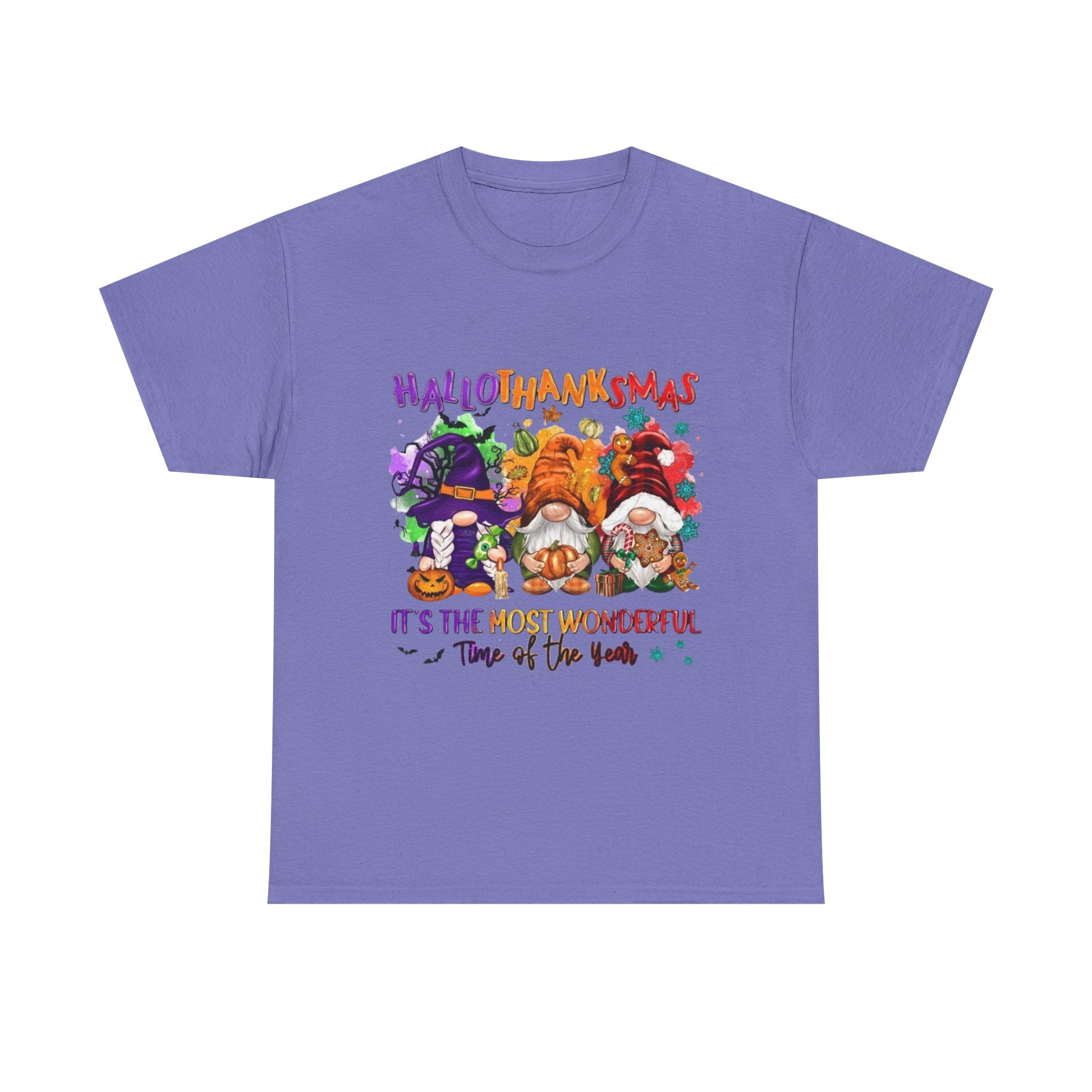 Happy Hallothanksmas Gnome Unisex Heavy Cotton T-Shirt