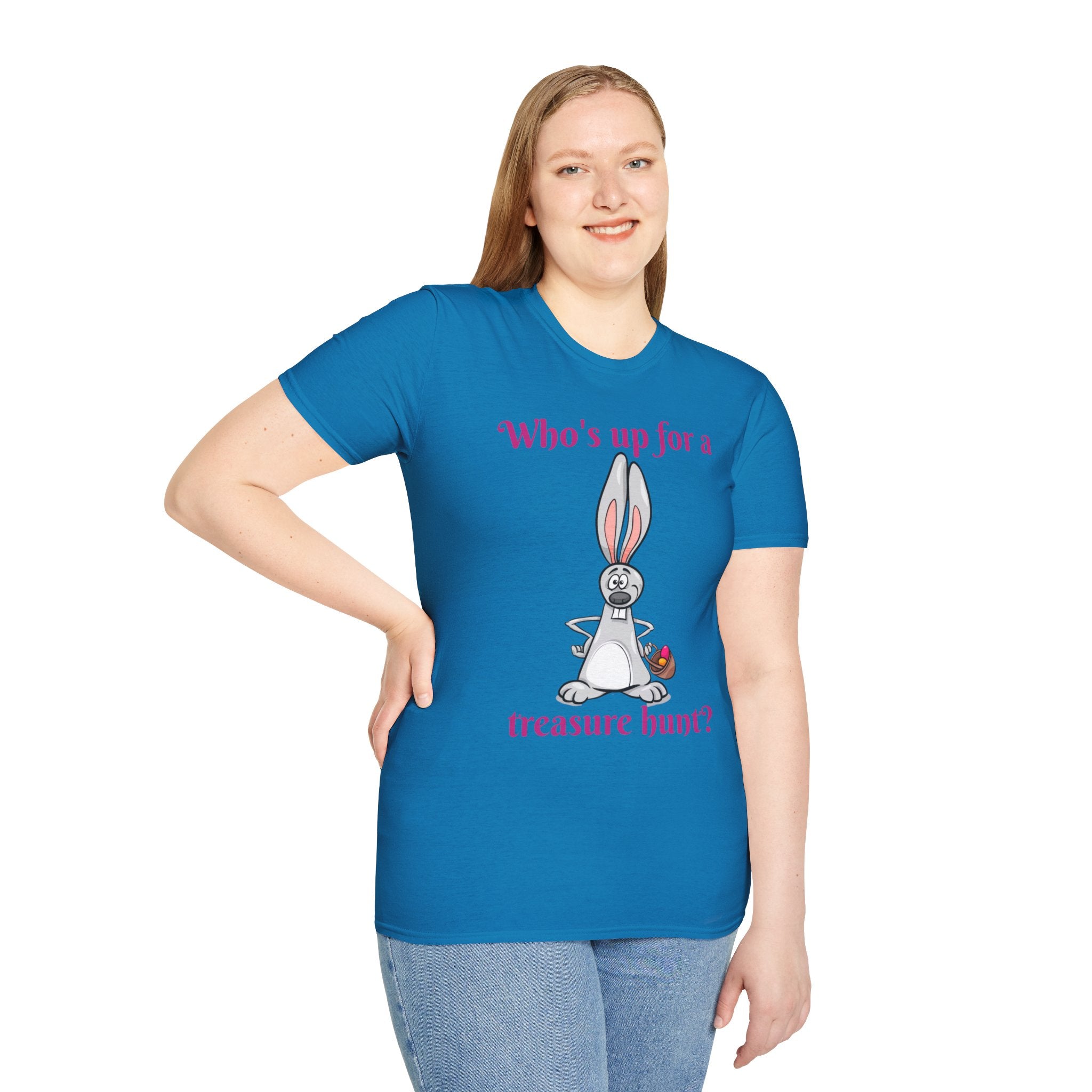 Who's Up For A Treasure Hunt Bunny Unisex Softstyle T-Shirt