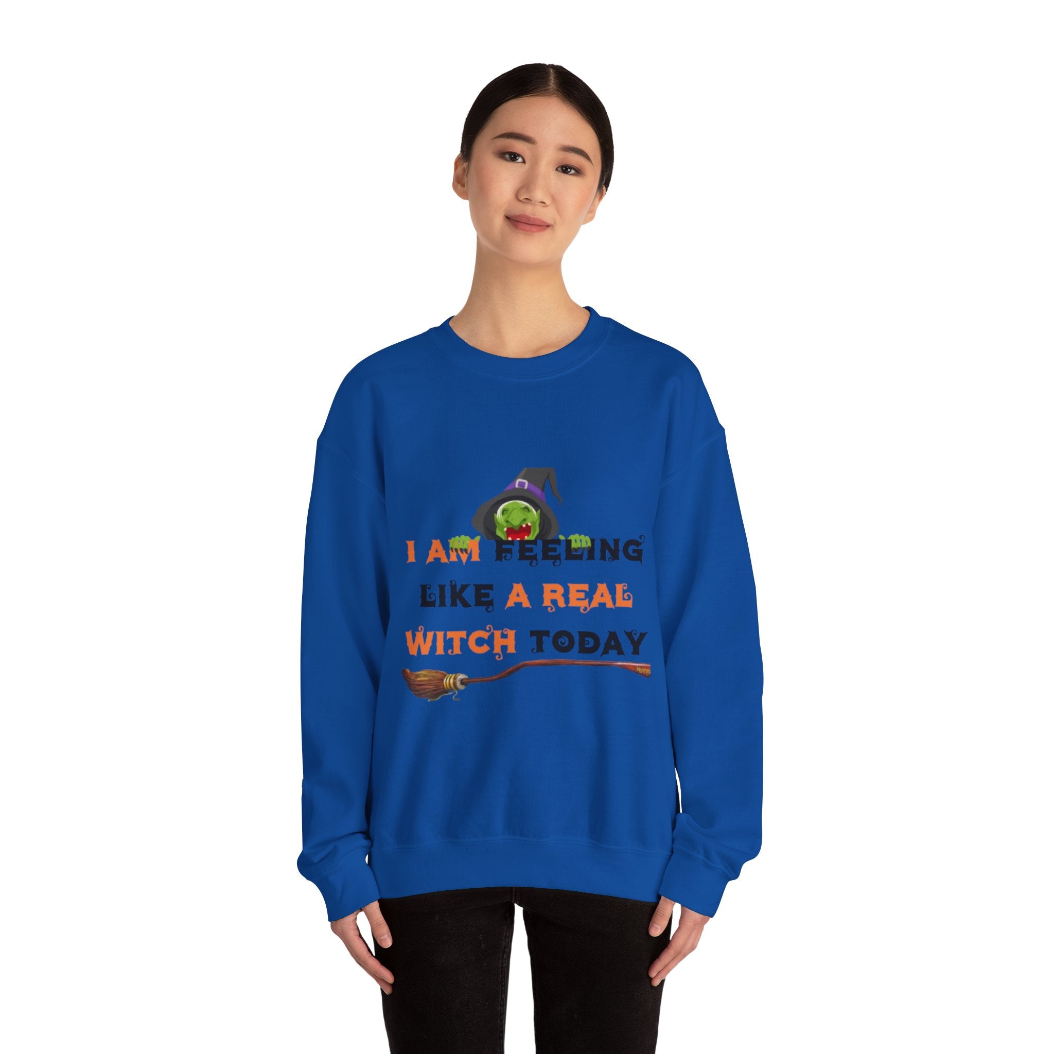 I Am Feeling Like A Real Witch Today Unisex Heavy Blend™ Crewneck Sweatshirt