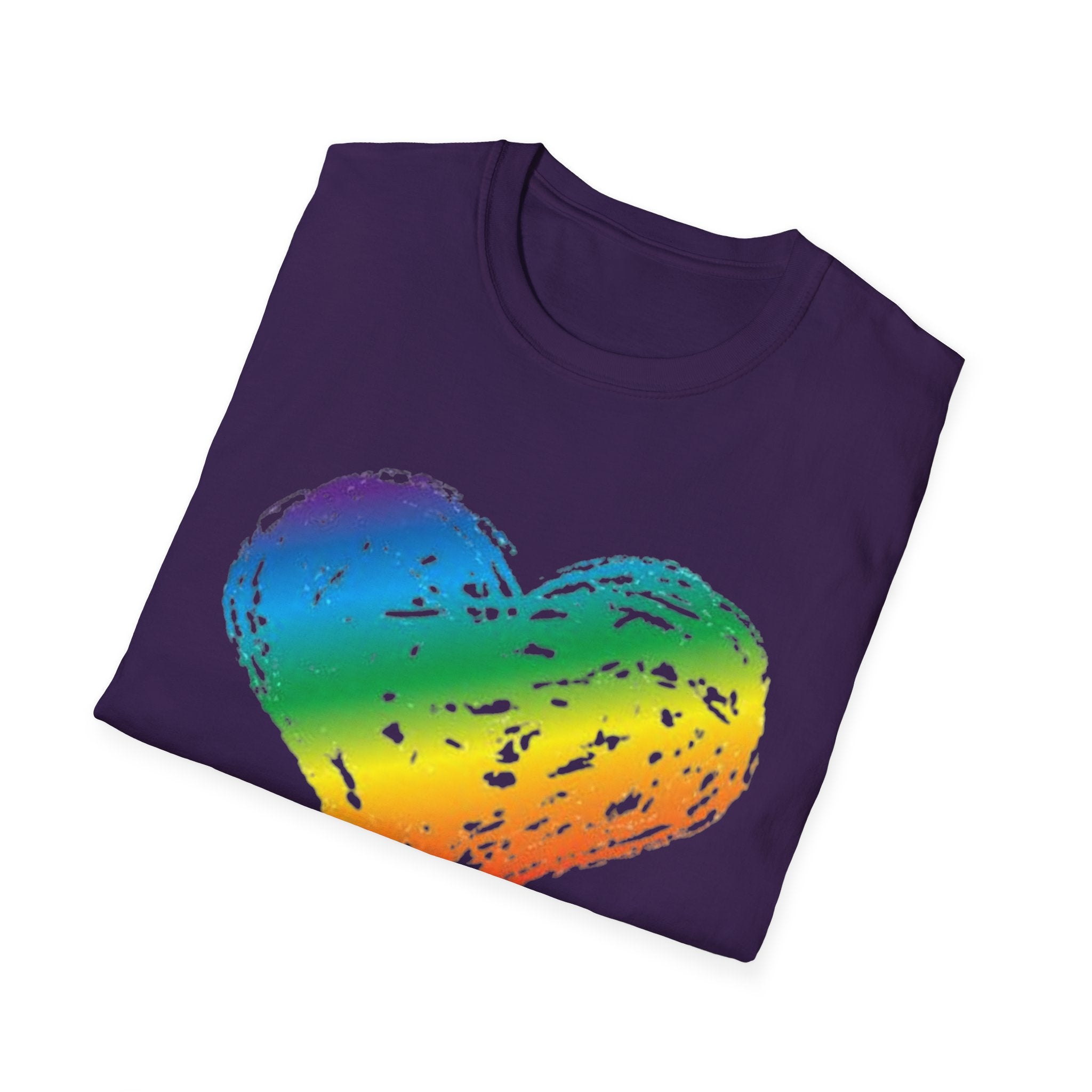 Pride Rainbow Heart Unisex Softstyle T-Shirt
