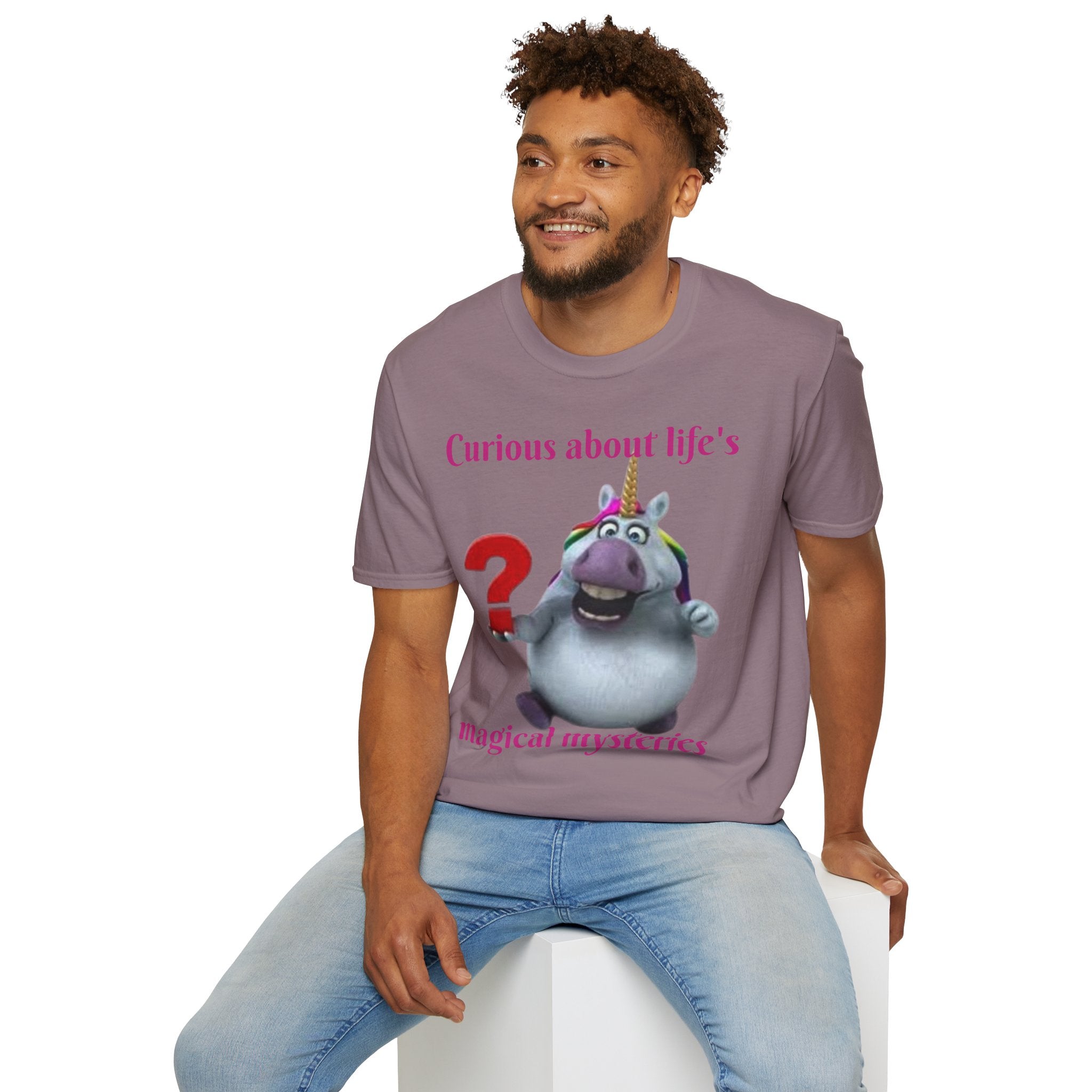 Curious About Life's Magical Mysteries Unicorn Unisex Softstyle T-Shirt