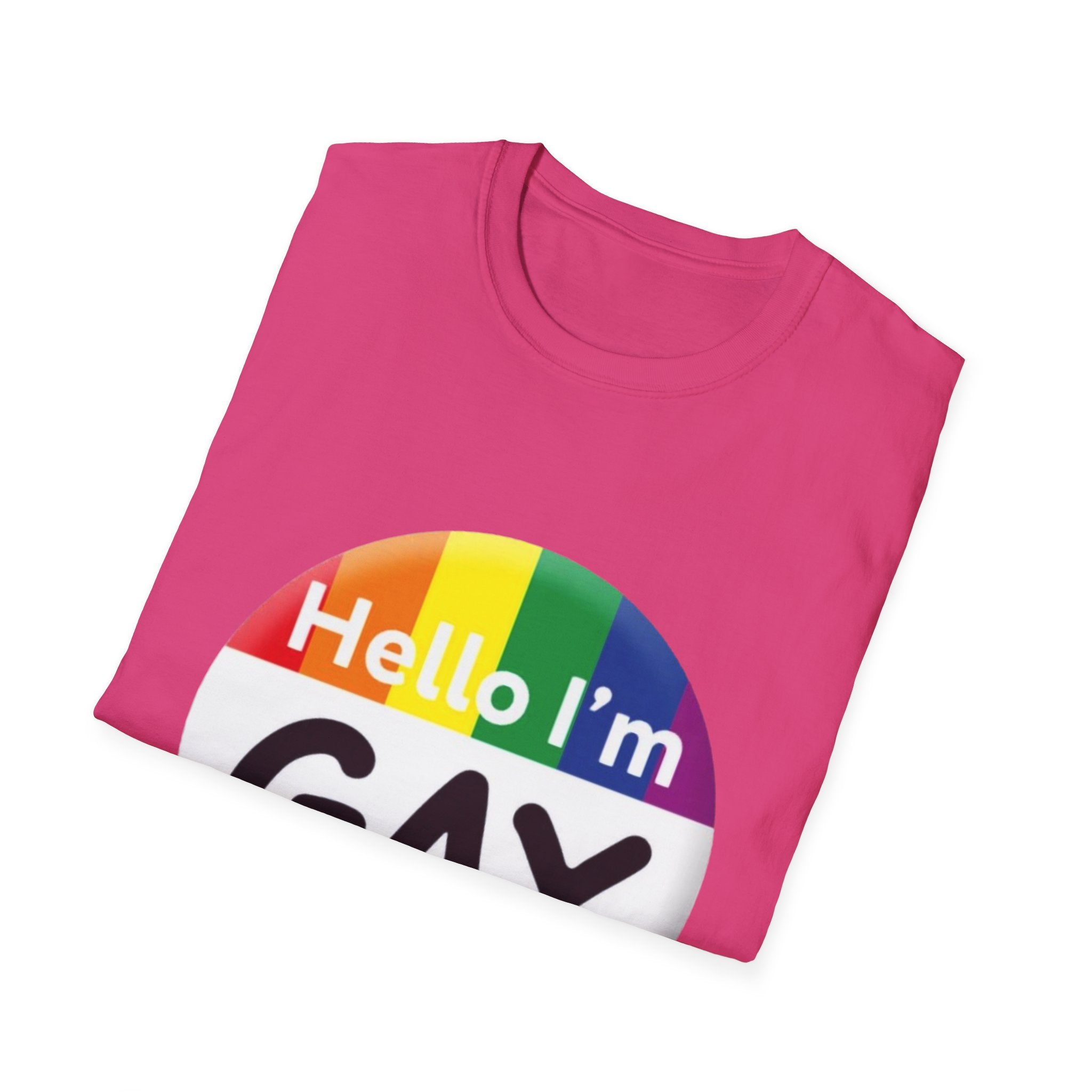 Hello I'm Gay Unisex Softstyle T-Shirt