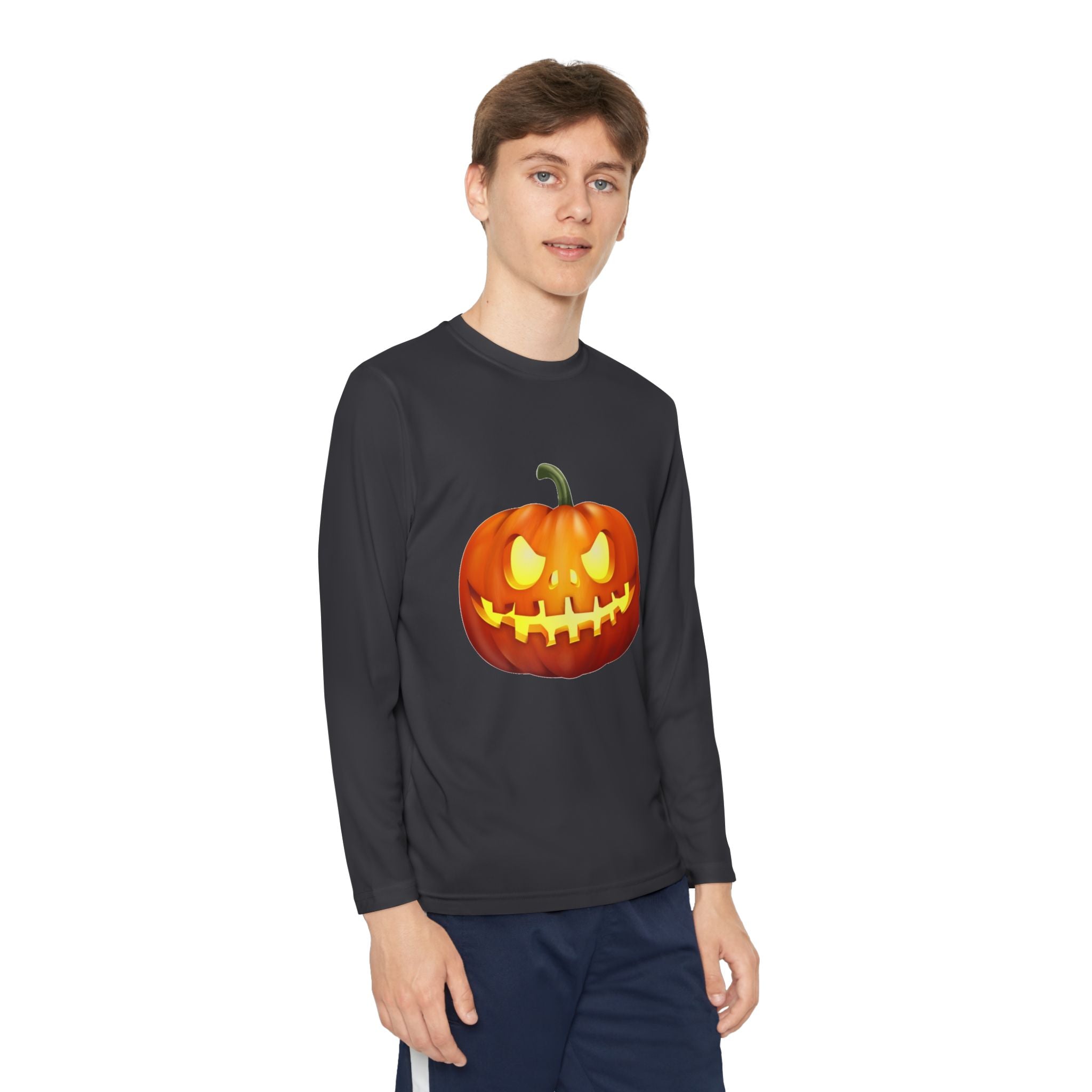 Halloween Pumpkin Youth Long Sleeve Competitor T-Shirt