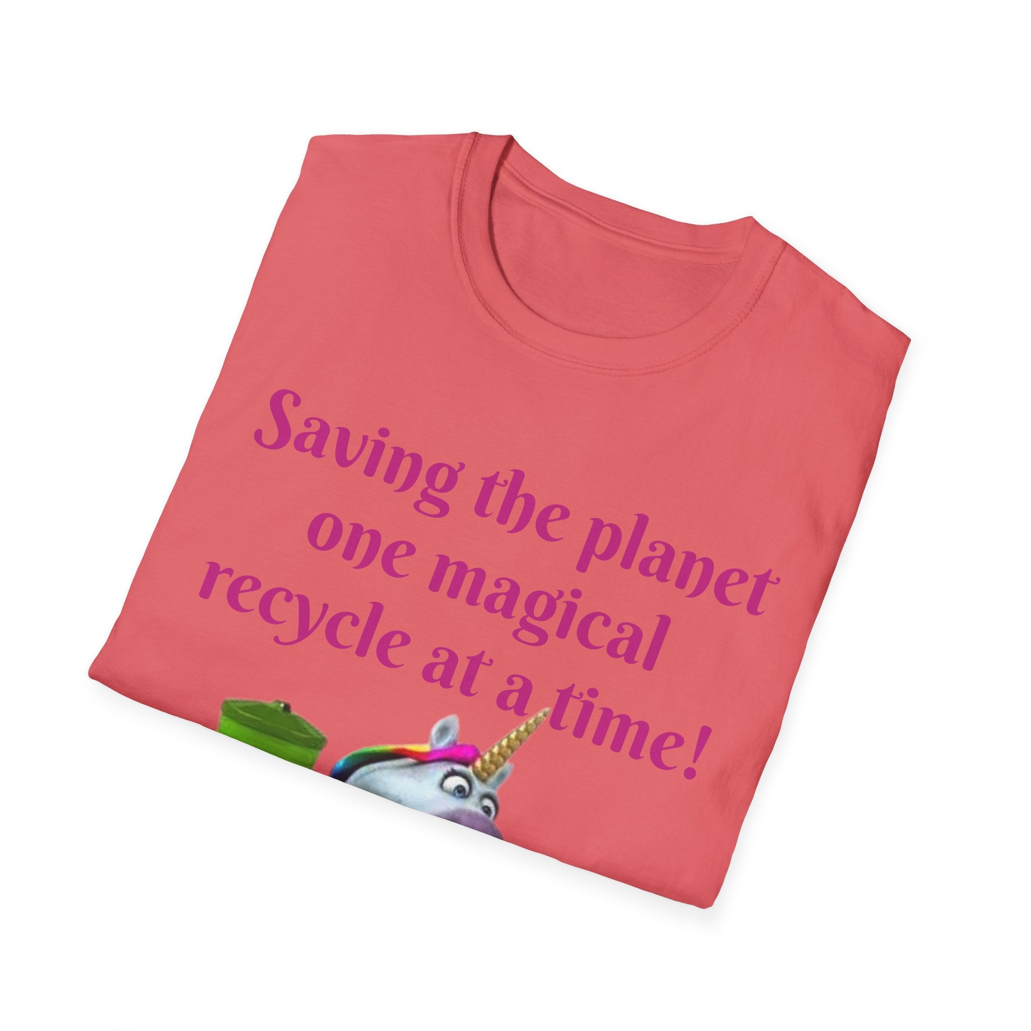 Saving The Planet One Magical Recycle At A Time! Unicorn Unisex Softstyle T-Shirt