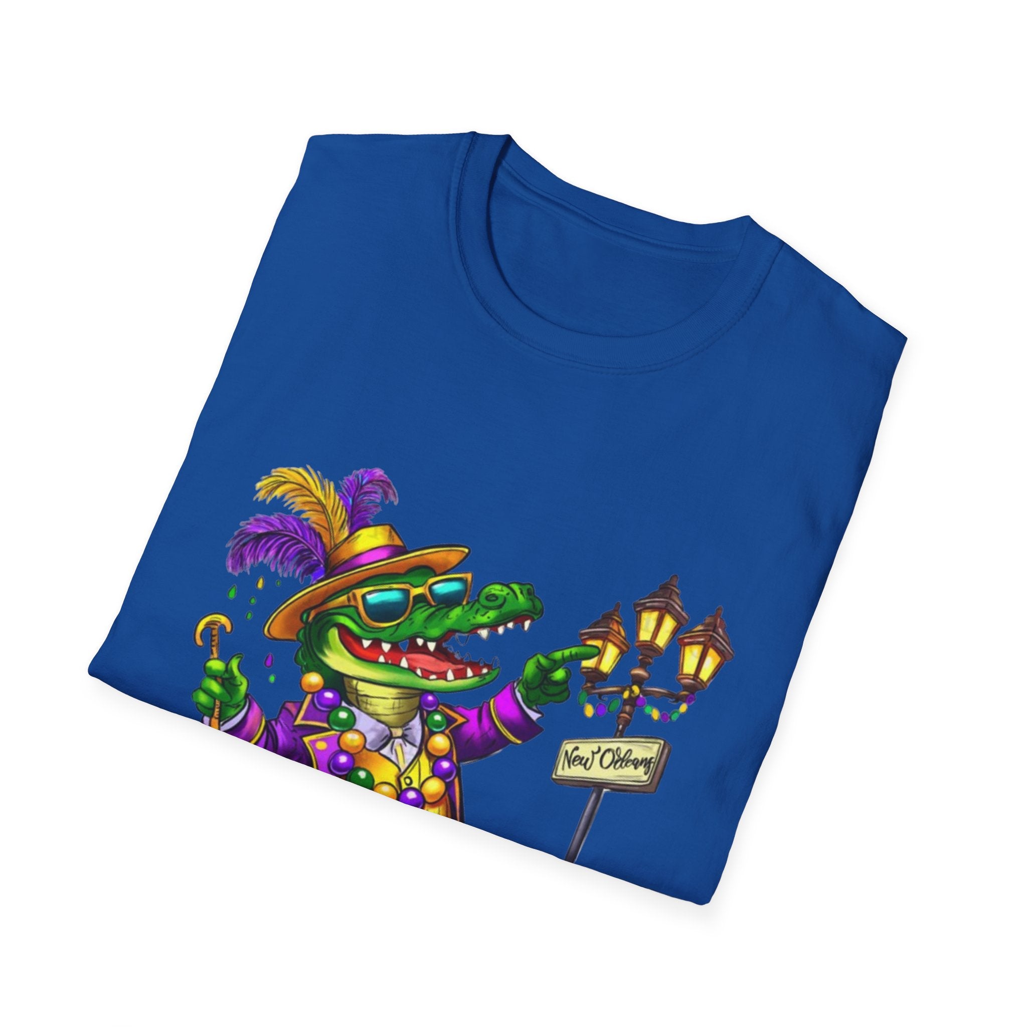 Mardi Gras Gator Unisex Softstyle T-Shirt