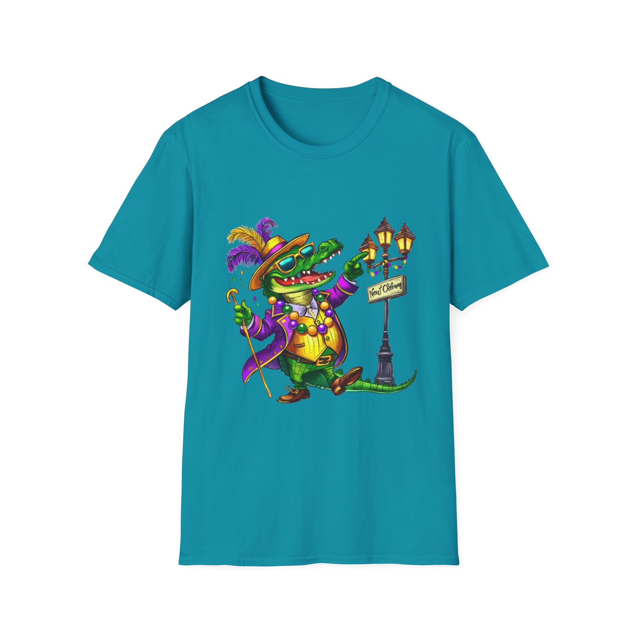 Mardi Gras Gator Unisex Softstyle T-Shirt