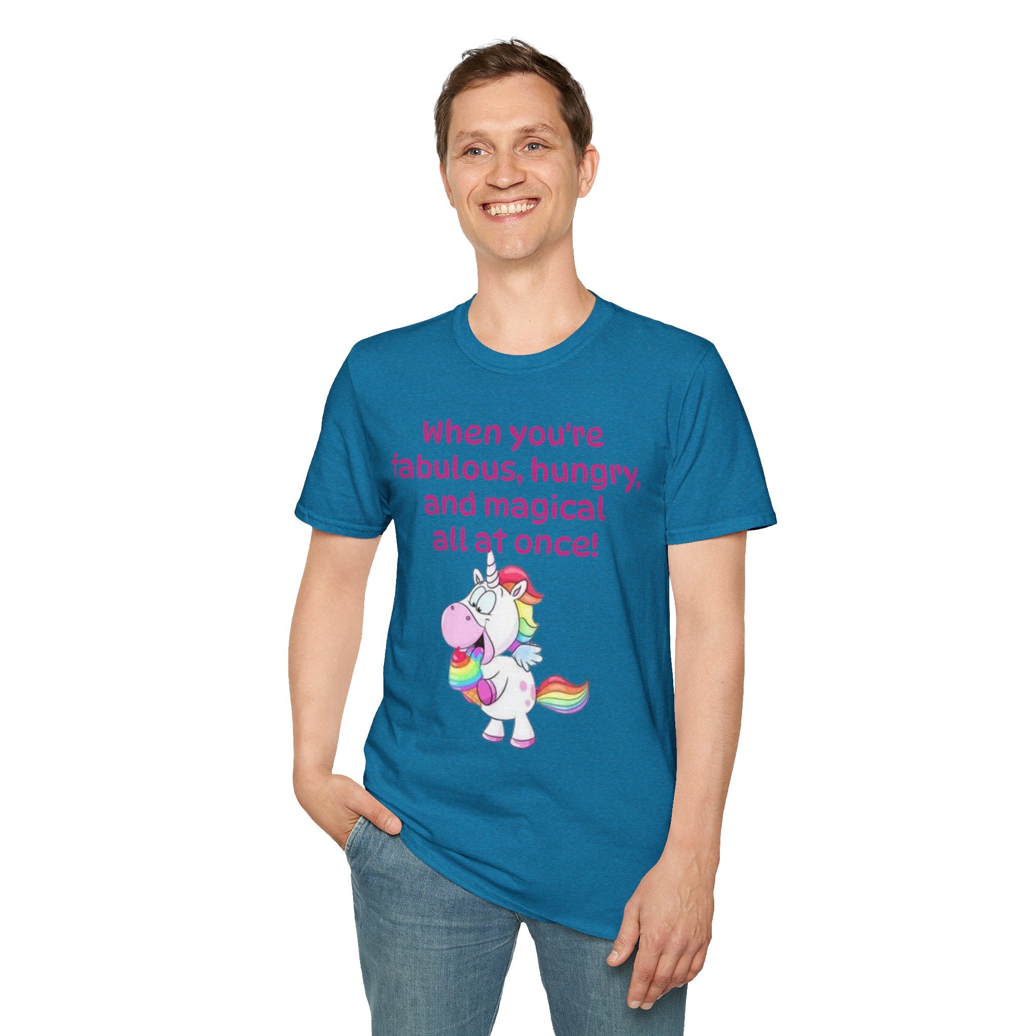 When You're Fabulous, Hungry, And Magical All At Once! Unicorn Unisex Softstyle T-Shirt