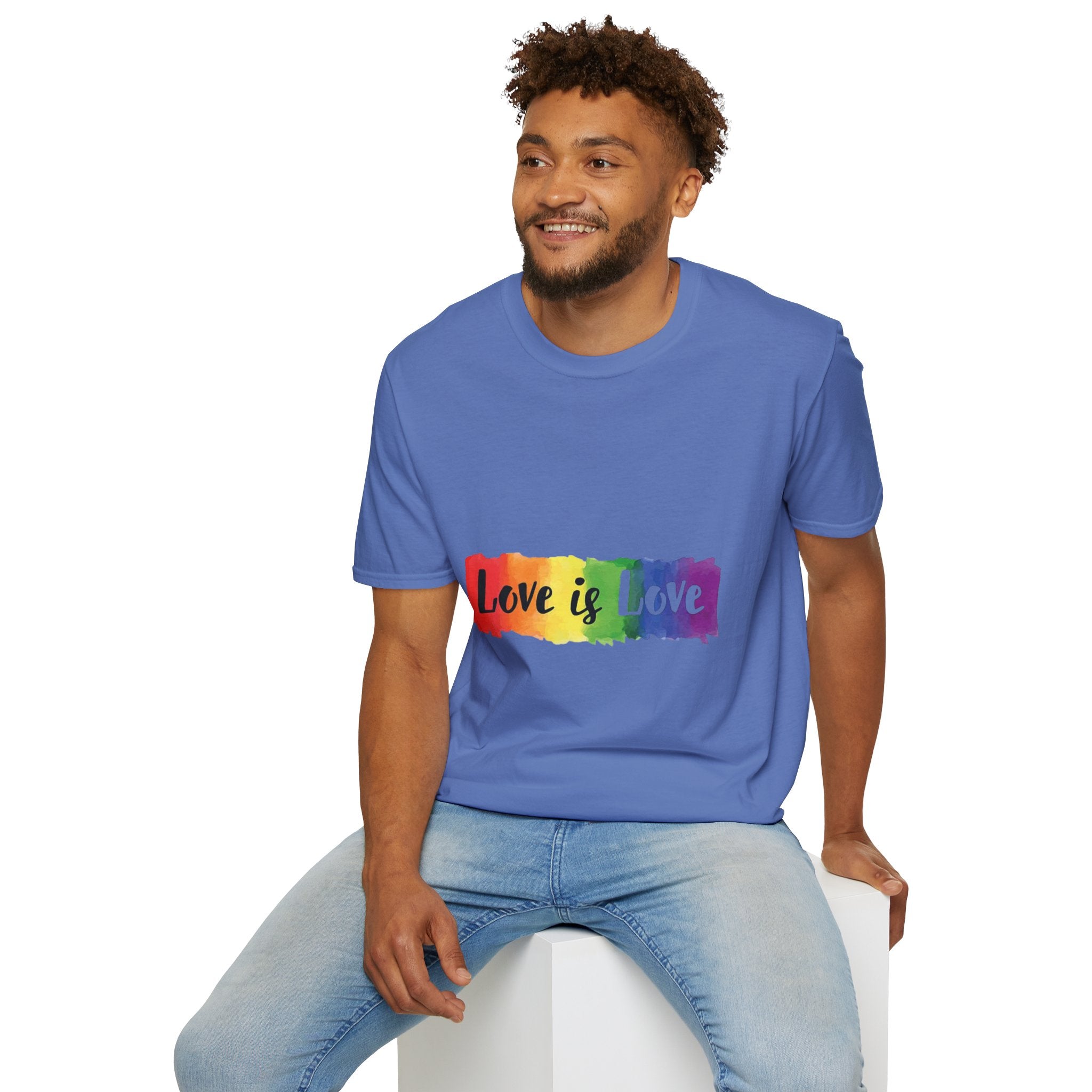Rainbow Love is Love Unisex Softstyle T-Shirt