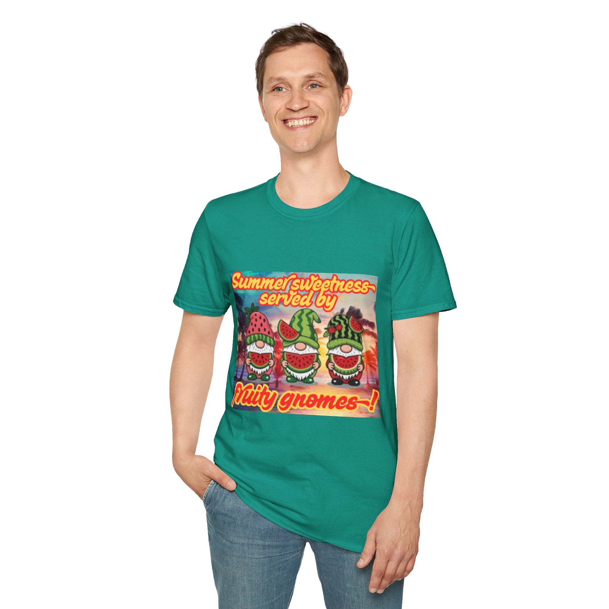 Summer Sweetness Served By Fruity Gnomes Unisex Softstyle T-Shirt
