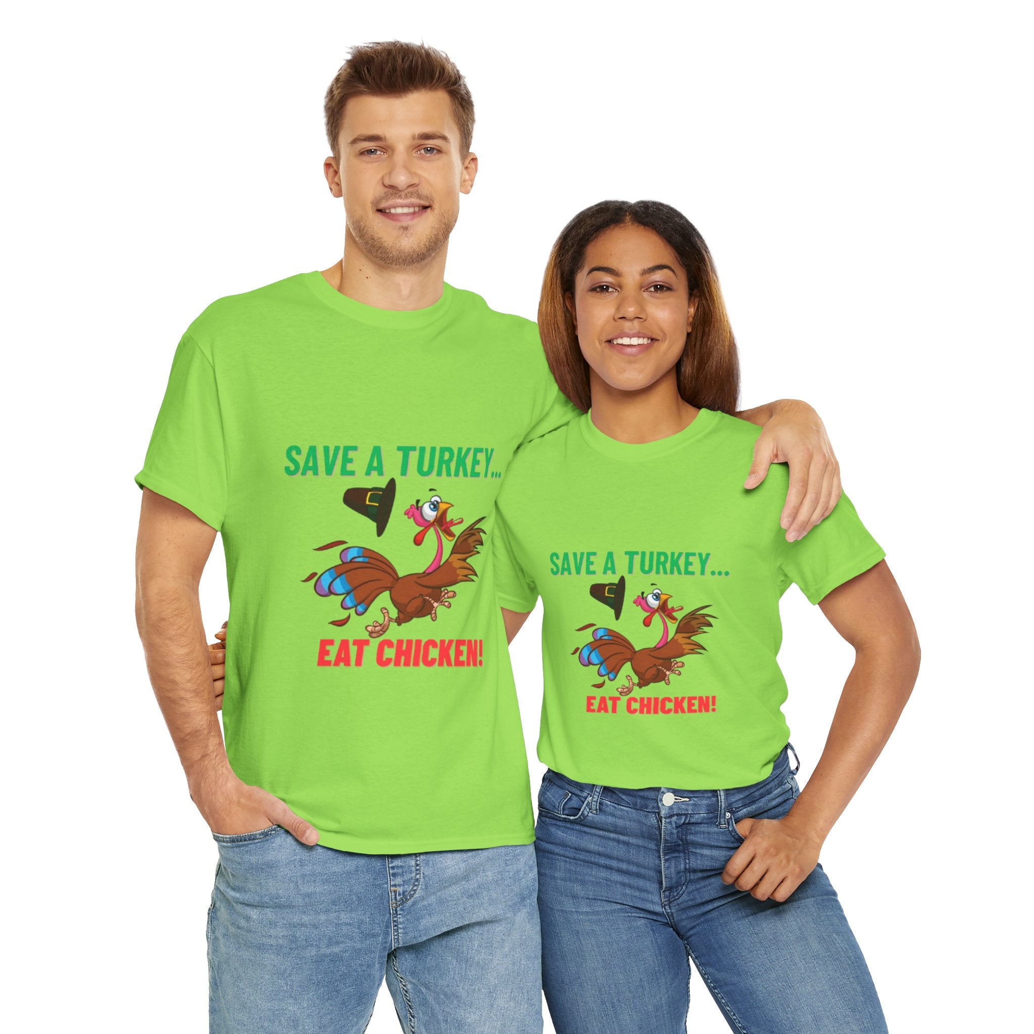 Save a Turkey... Eat Chicken Unisex Heavy Cotton T-Shirt