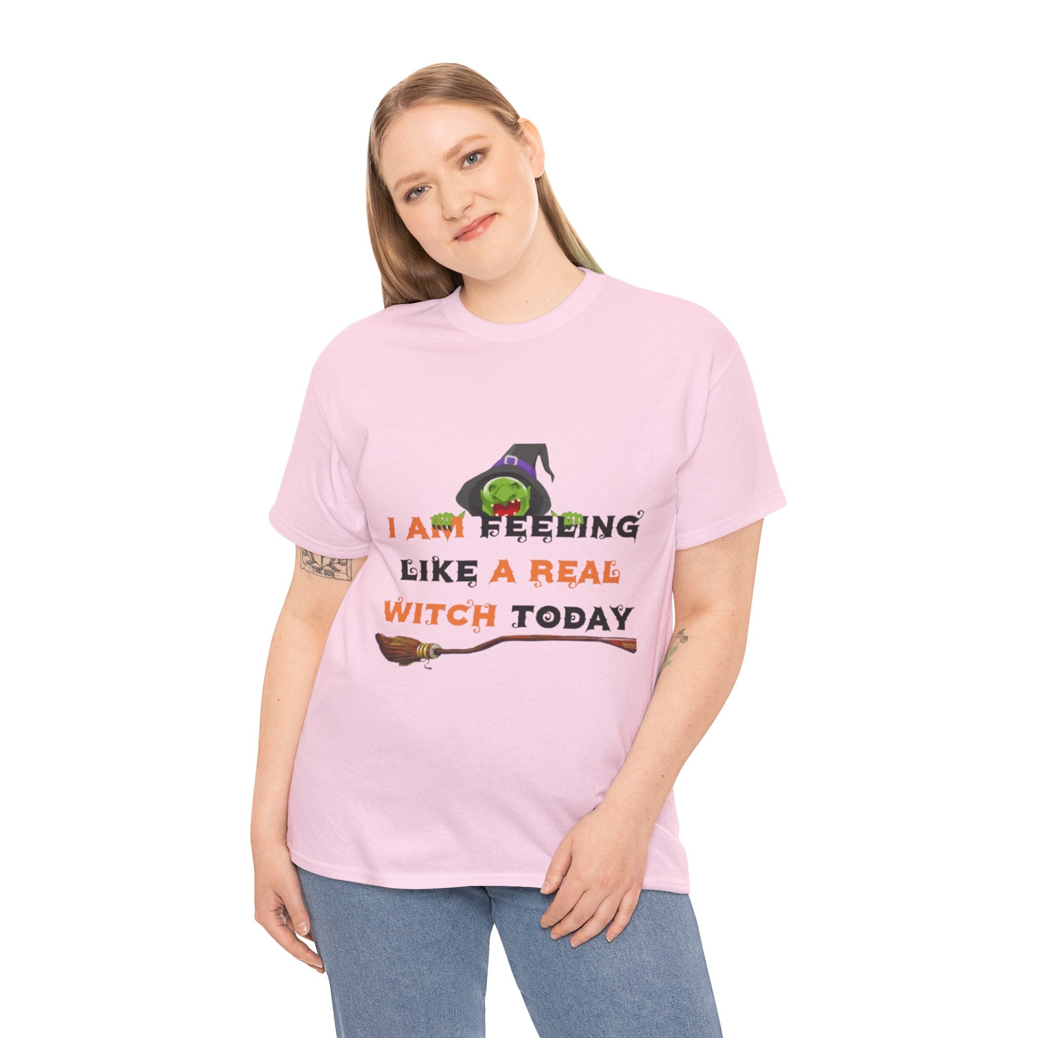 I Am Feeling Like A Real Witch Today Unisex Heavy Cotton Short Sleeve T-Shirt