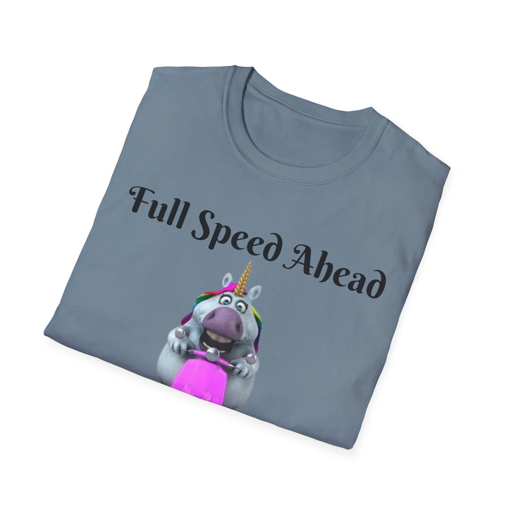 Full Speed Ahead To Fun And Magic Unicorn Unisex Softstyle T-Shirt