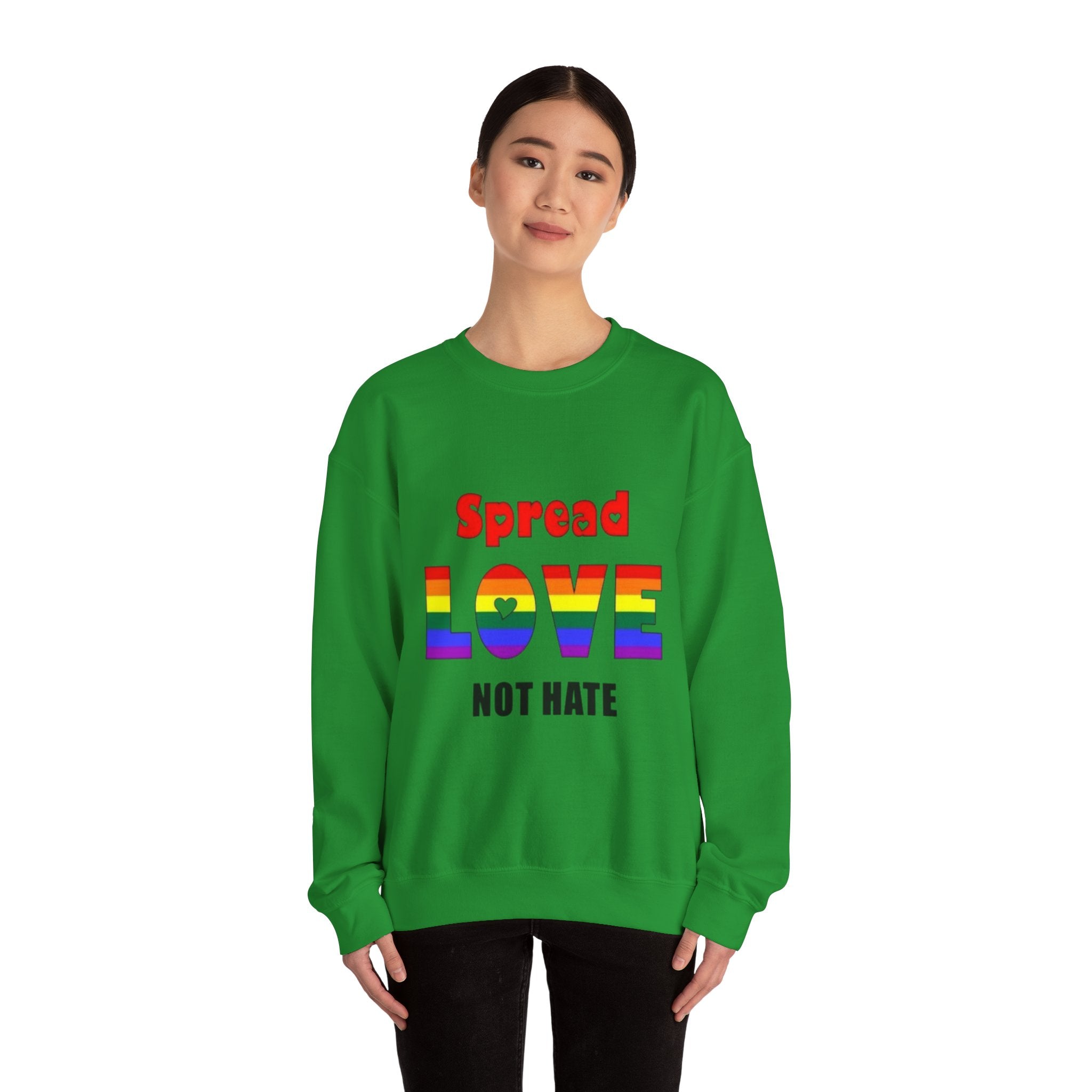 Spread Love Not Hate Unisex Crewneck Sweatshirt
