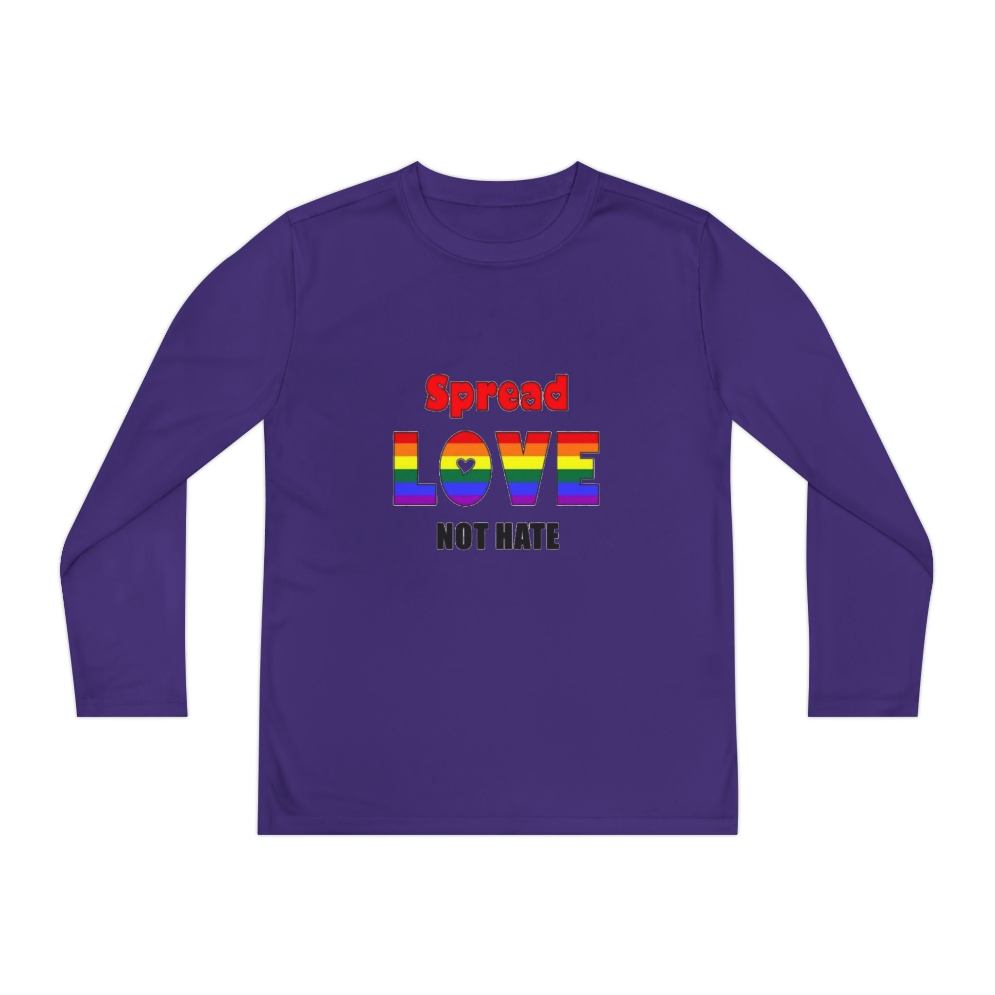 Spread Love Not Hate Youth Long Sleeve Competitor T-Shirt