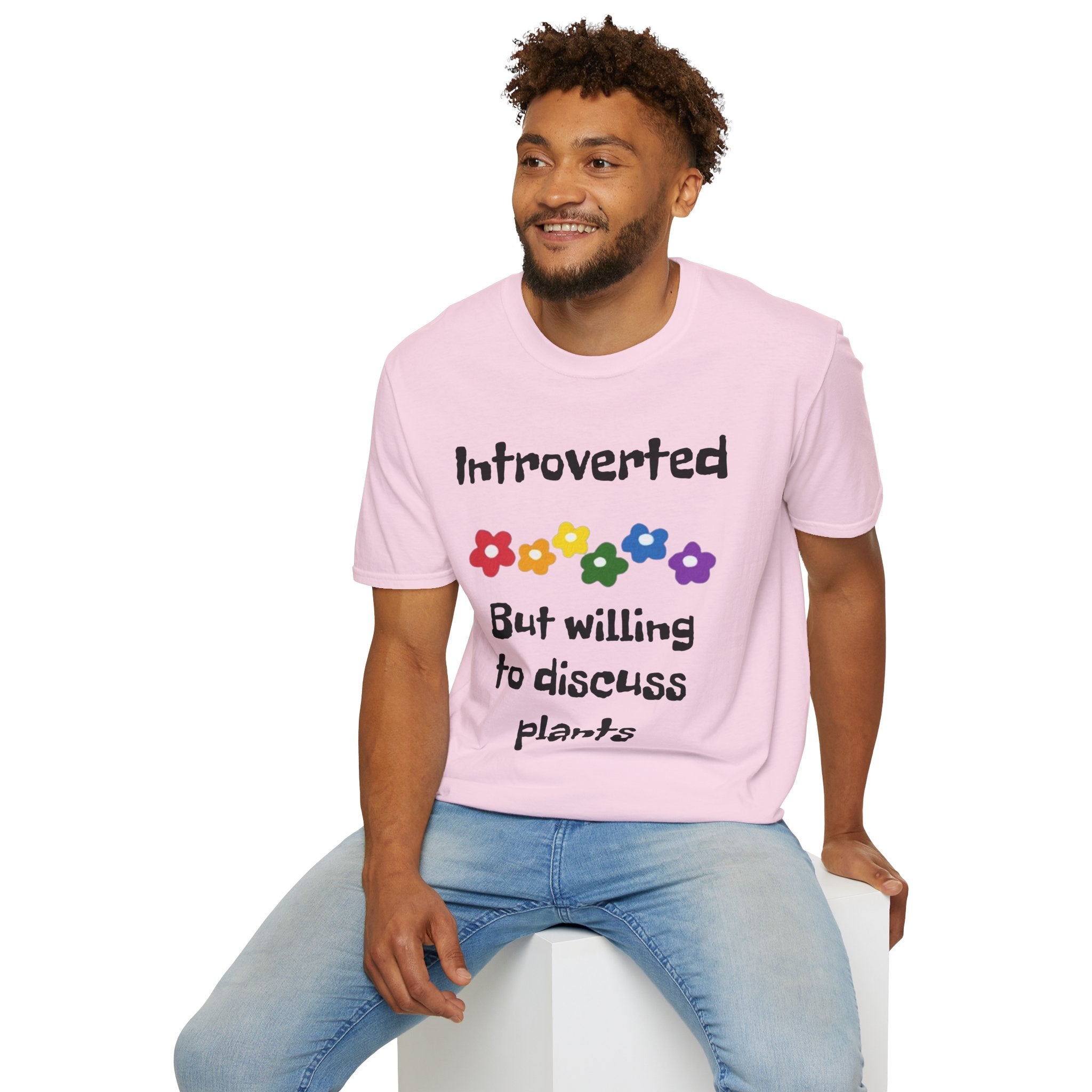Introverted But Willing To Discuss Plants Unisex Softstyle T-Shirt