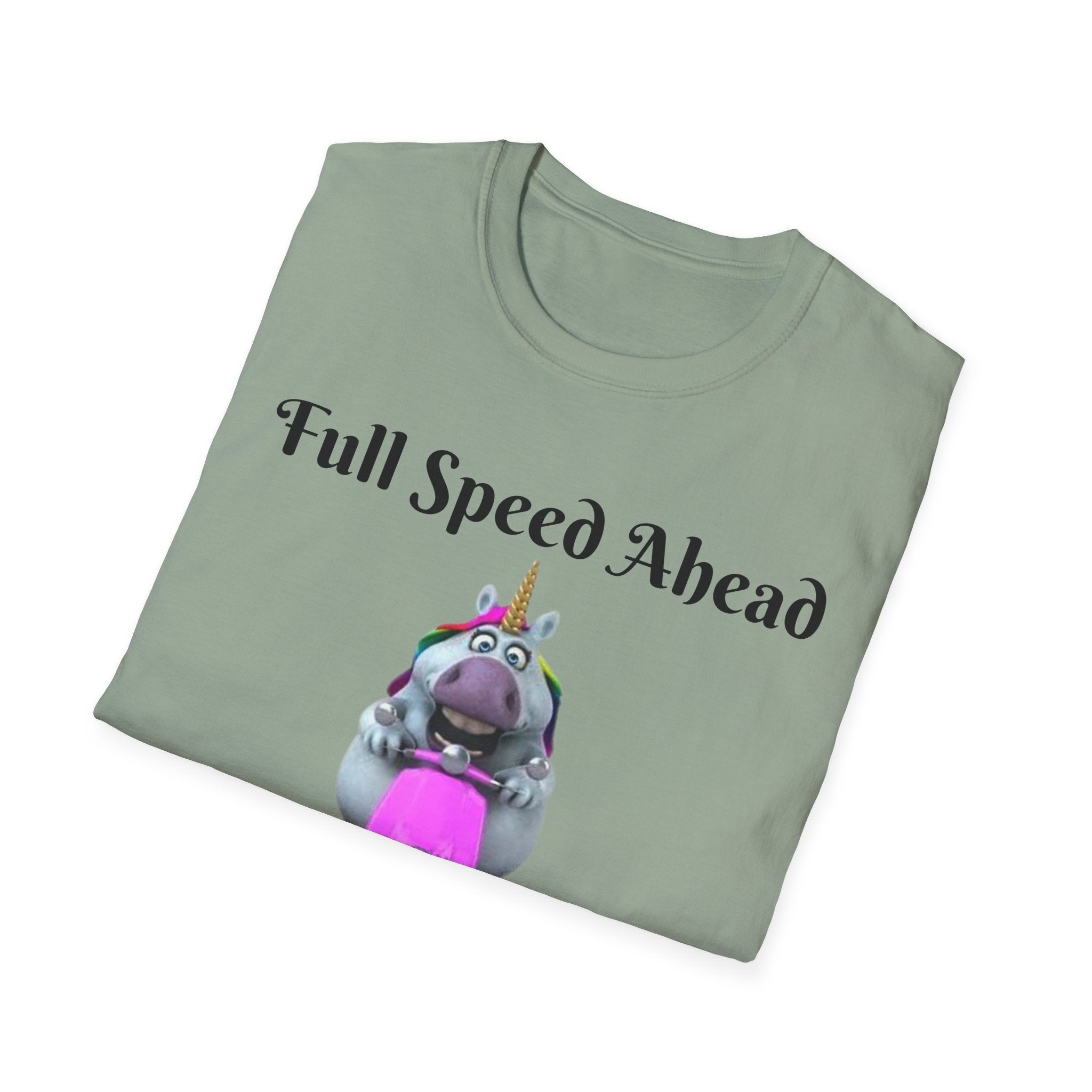 Full Speed Ahead To Fun And Magic Unicorn Unisex Softstyle T-Shirt