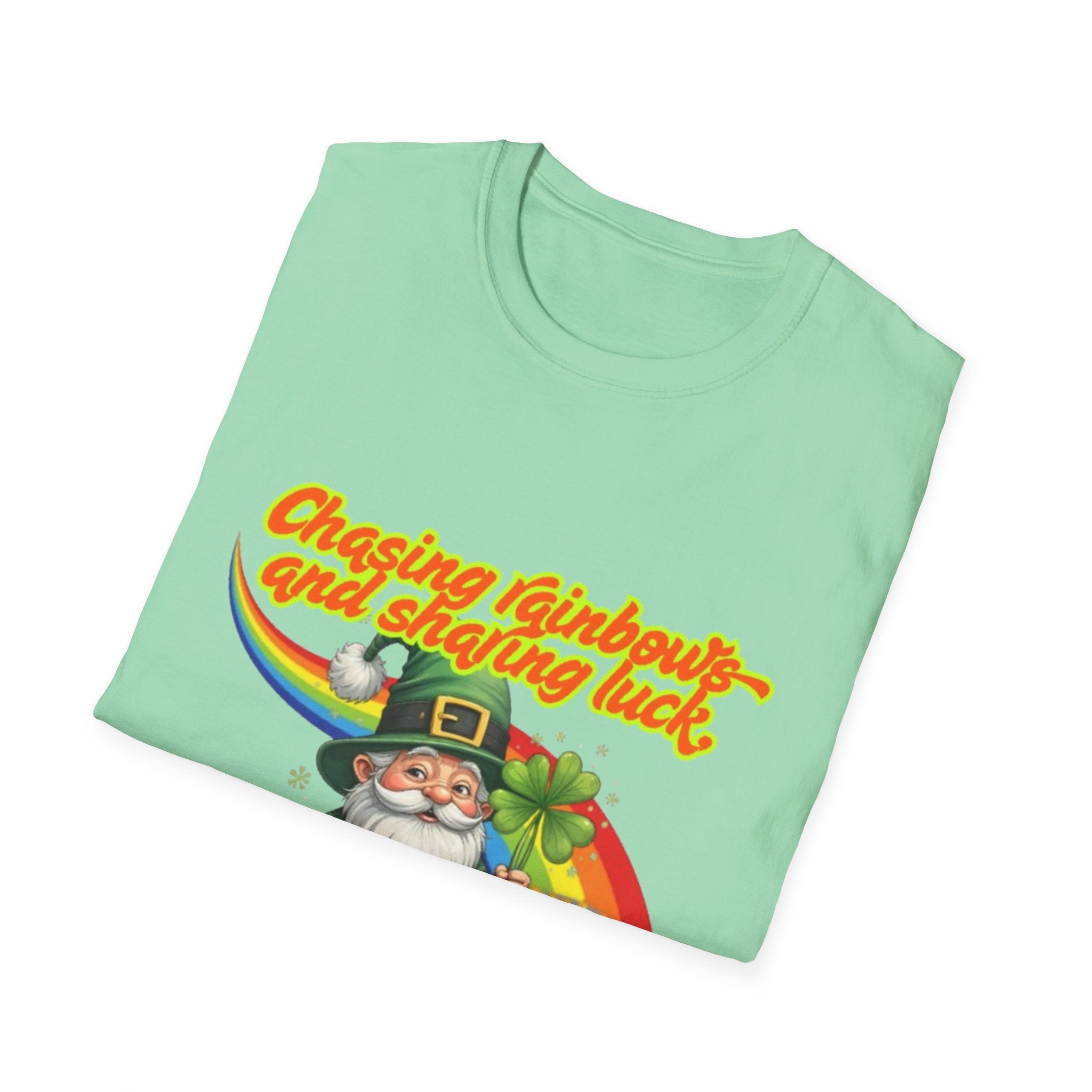 Chasing Rainbows And Sharing Luck, One Clover At A Time! Unisex Softstyle T-Shirt