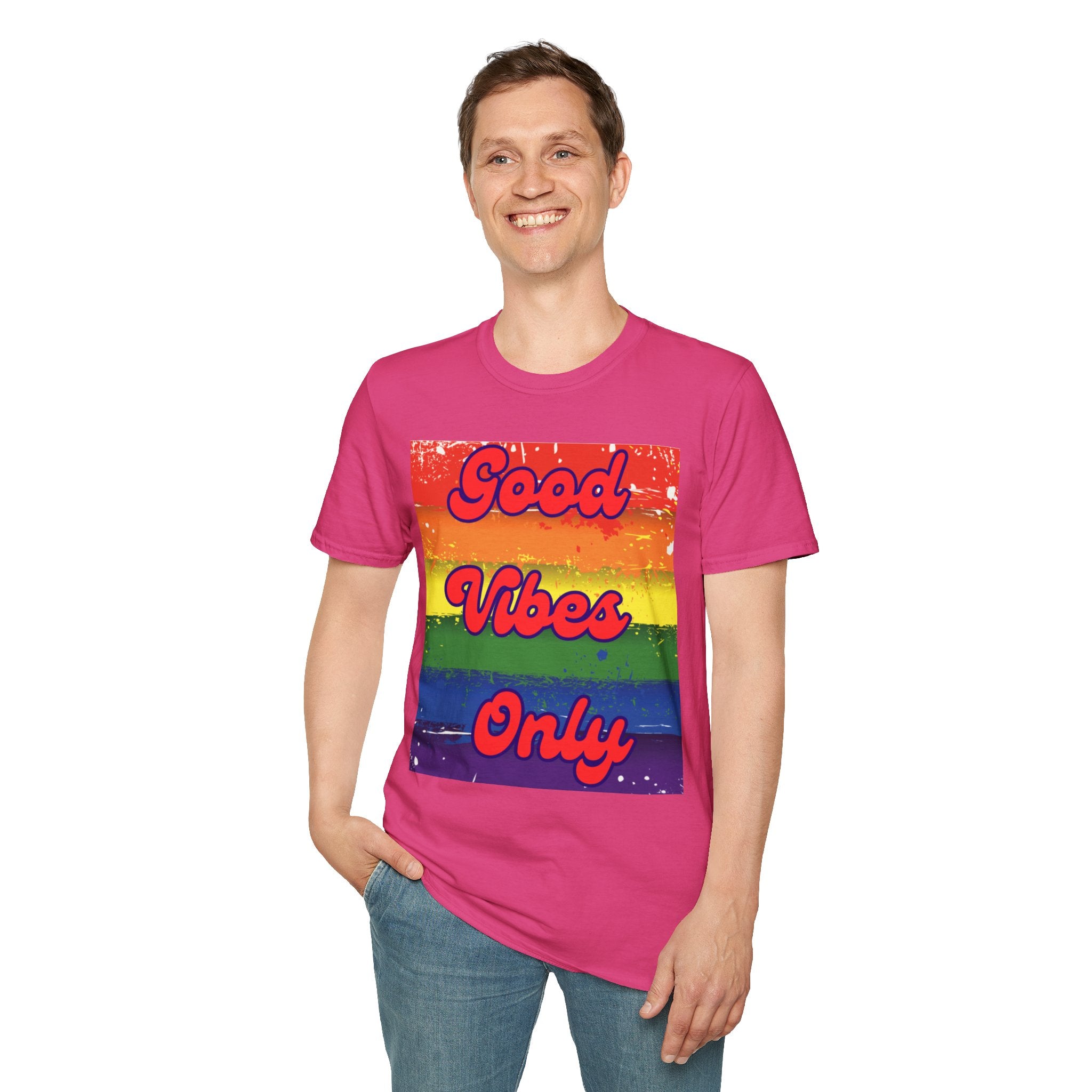 Good Vibes Only Red Unisex Softstyle T-Shirt